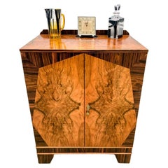 Impressive Art Deco Geometric Walnut Linen Cupboard, c1930