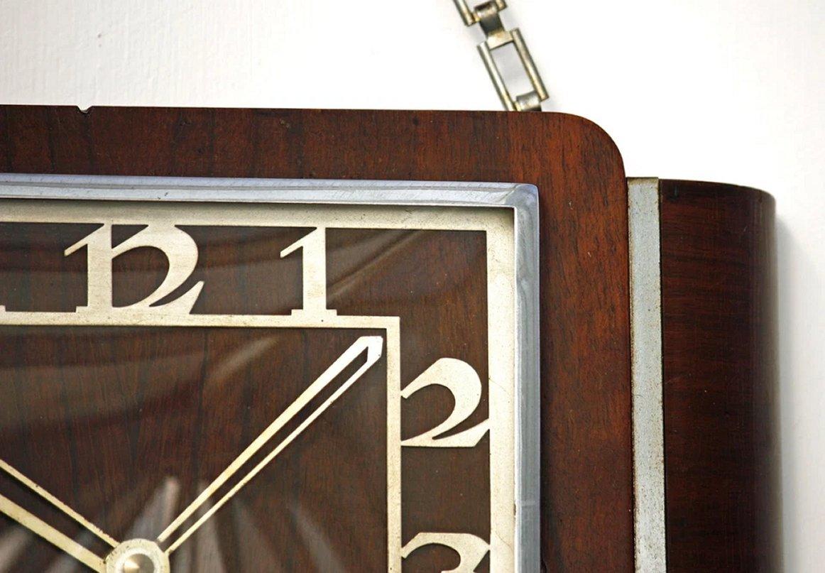 Art déco Impressive Art Deco Large Wall Clock, England, c1930 en vente