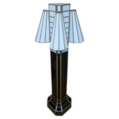 Impressive art deco stained glass floor lamp, Germany 1960s