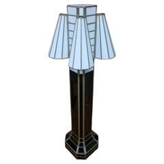 Retro Impressive art deco stained glass floor lamp, Germany 1960s