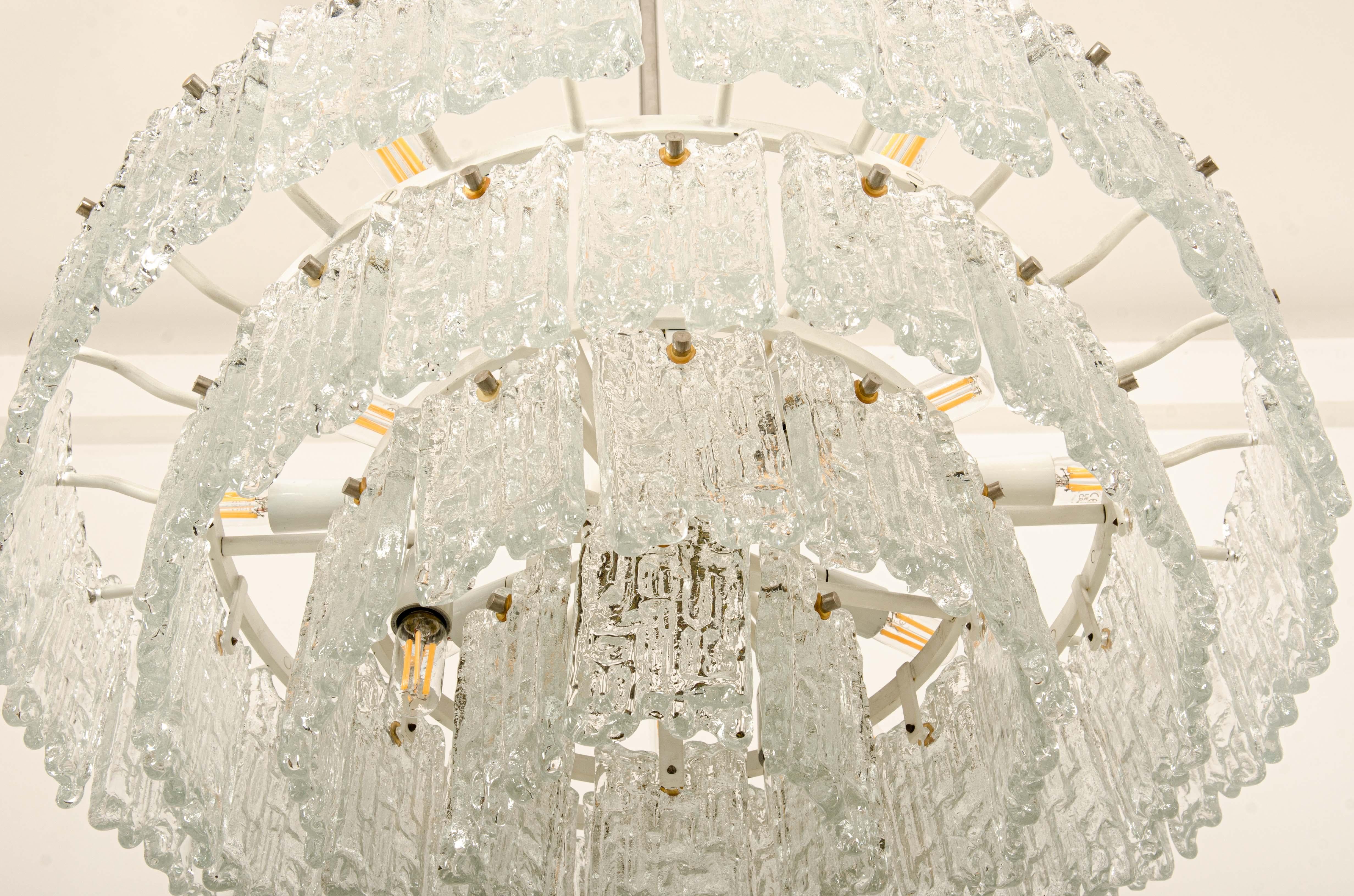 Impressive Austrian Kalmar ARENA Crystal Ice Glass Chandelier For Sale 4