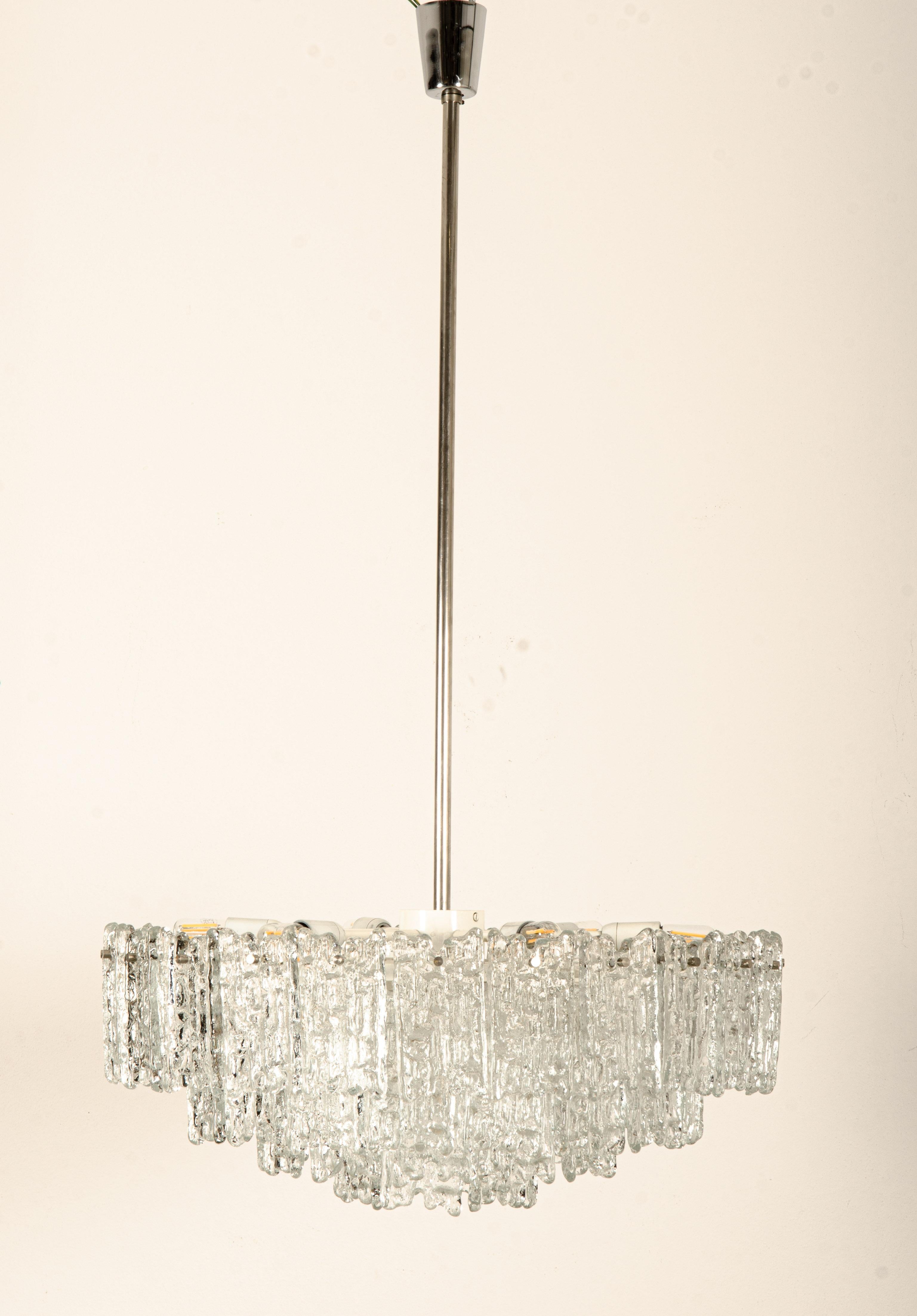 Impressive Austrian Kalmar ARENA Crystal Ice Glass Chandelier For Sale 5