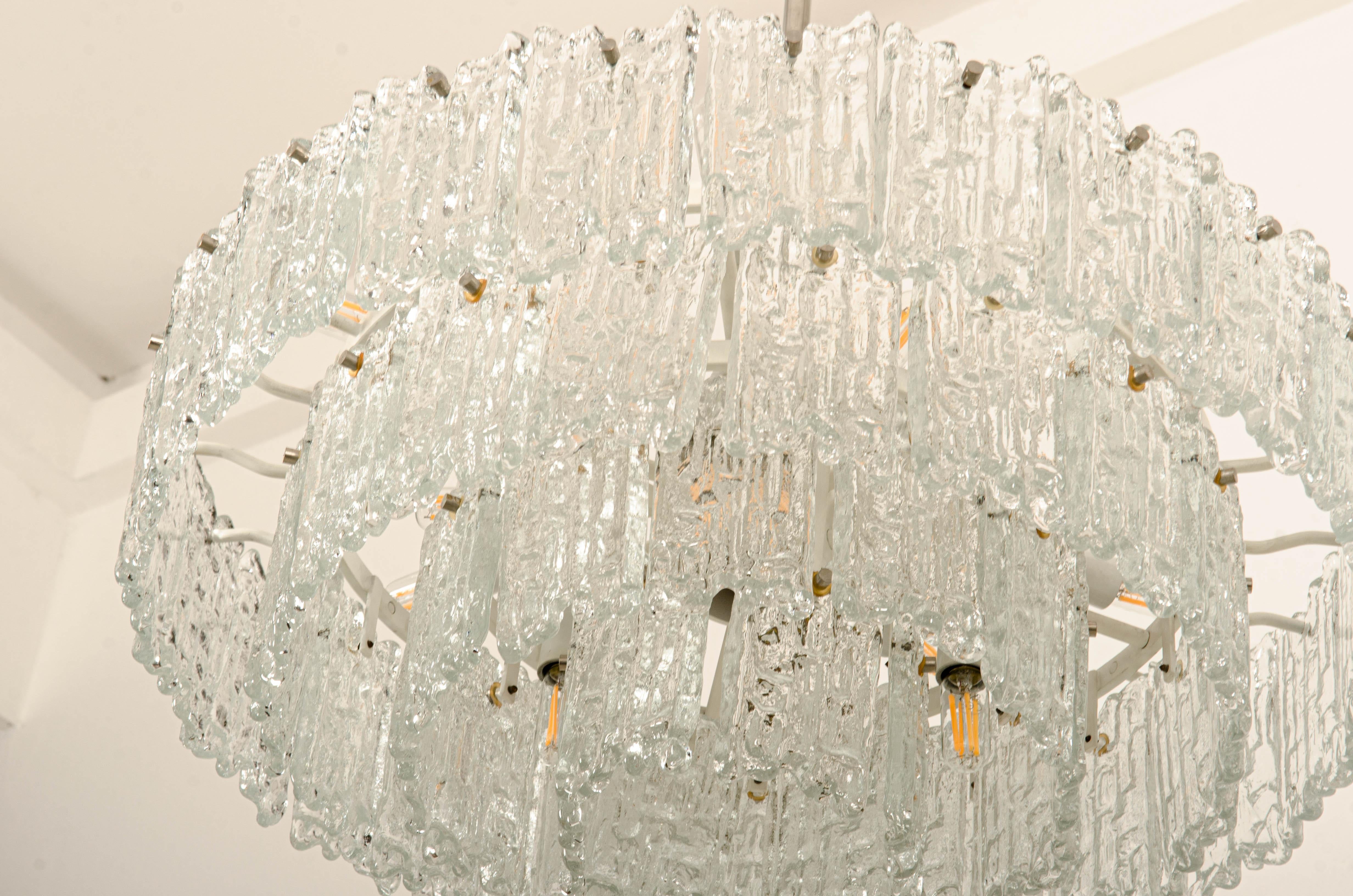Impressive Austrian Kalmar ARENA Crystal Ice Glass Chandelier For Sale 6