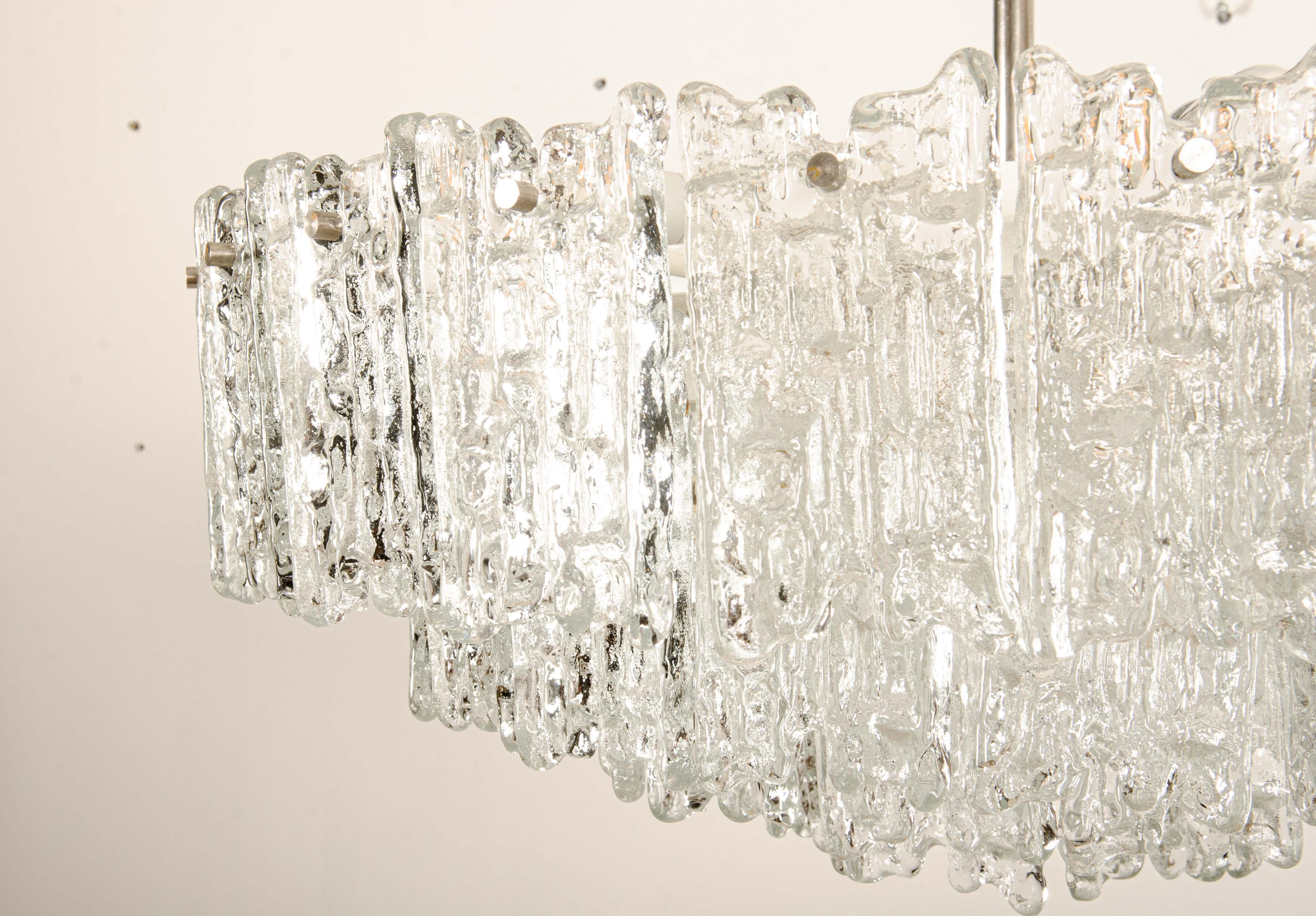 Impressive Austrian Kalmar ARENA Crystal Ice Glass Chandelier For Sale 1