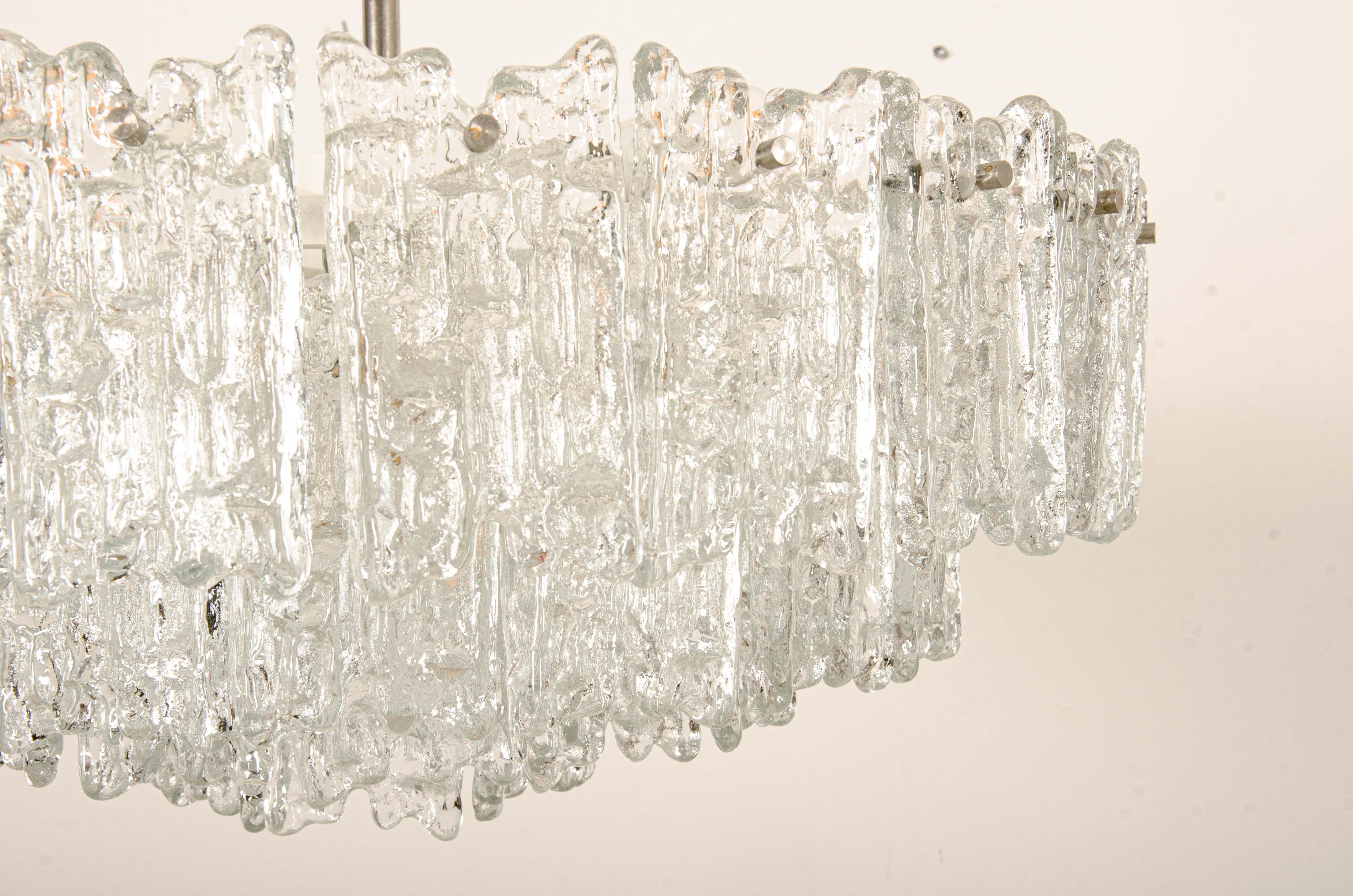 Impressive Austrian Kalmar ARENA Crystal Ice Glass Chandelier For Sale 3