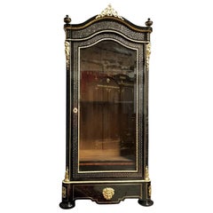 Impressive Bacchus Vitrine Bookcase Boulle Marquetry, Napoleon III France, 1869