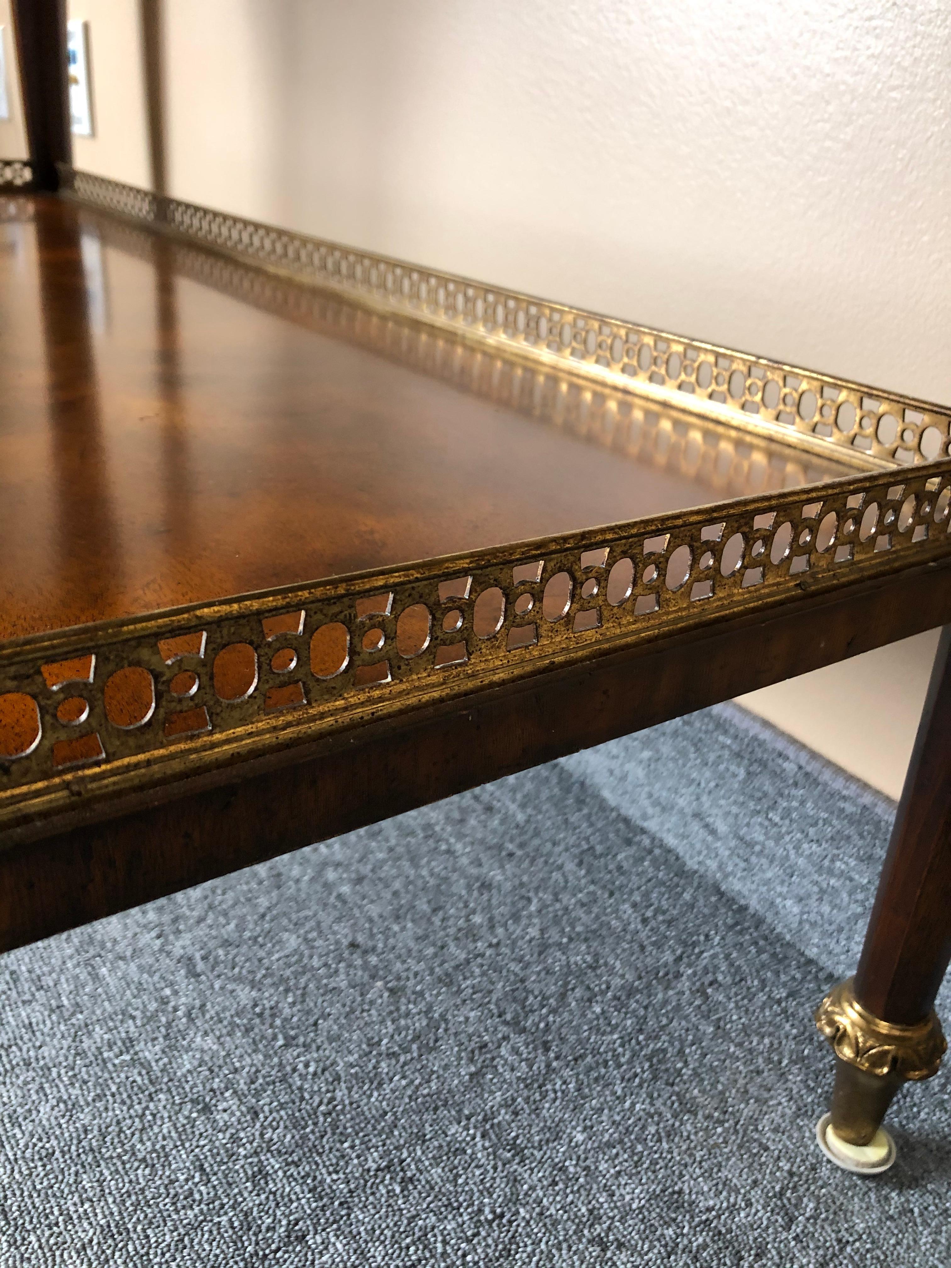Impressive Maitland Smith Crotch Mahogany Regency Style Sideboard Console Table 4