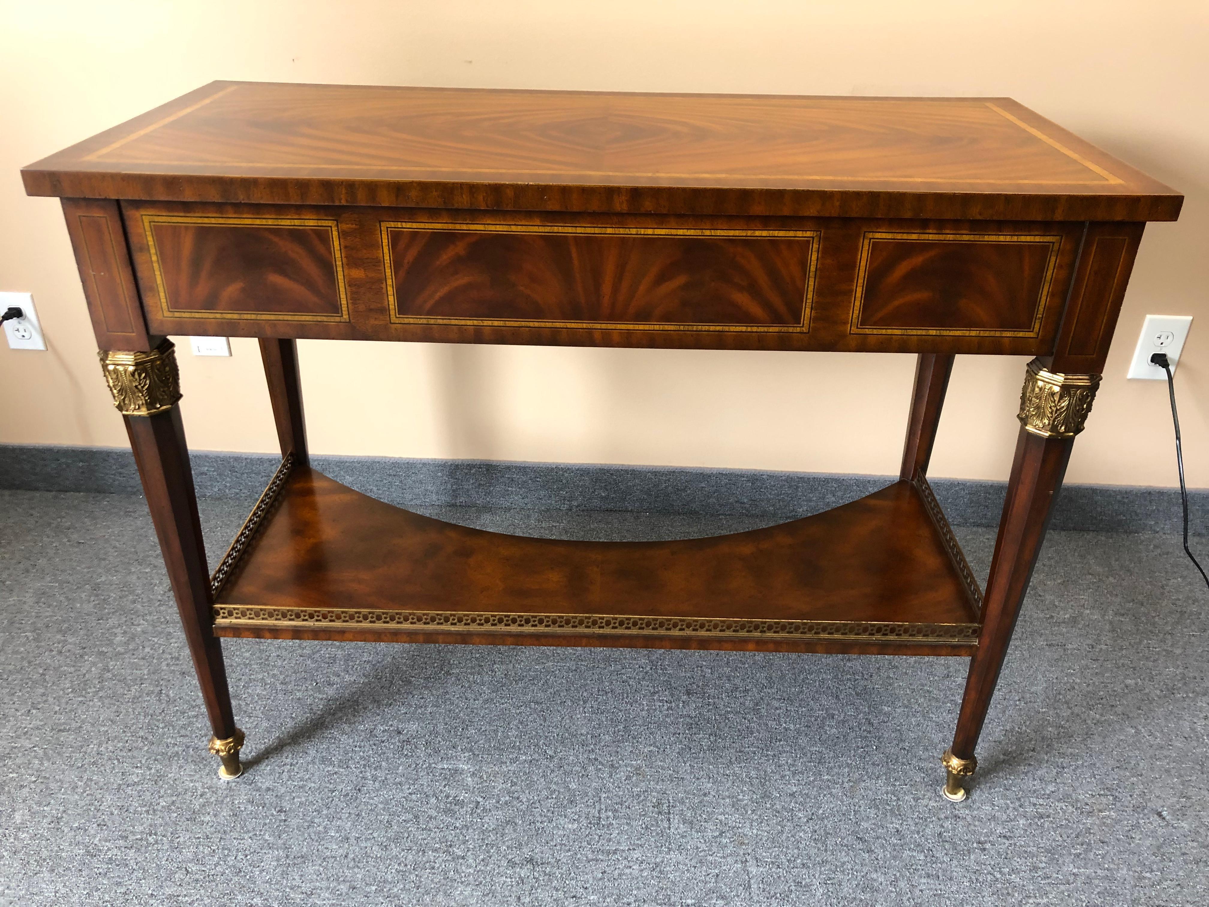 Impressive Maitland Smith Crotch Mahogany Regency Style Sideboard Console Table 5