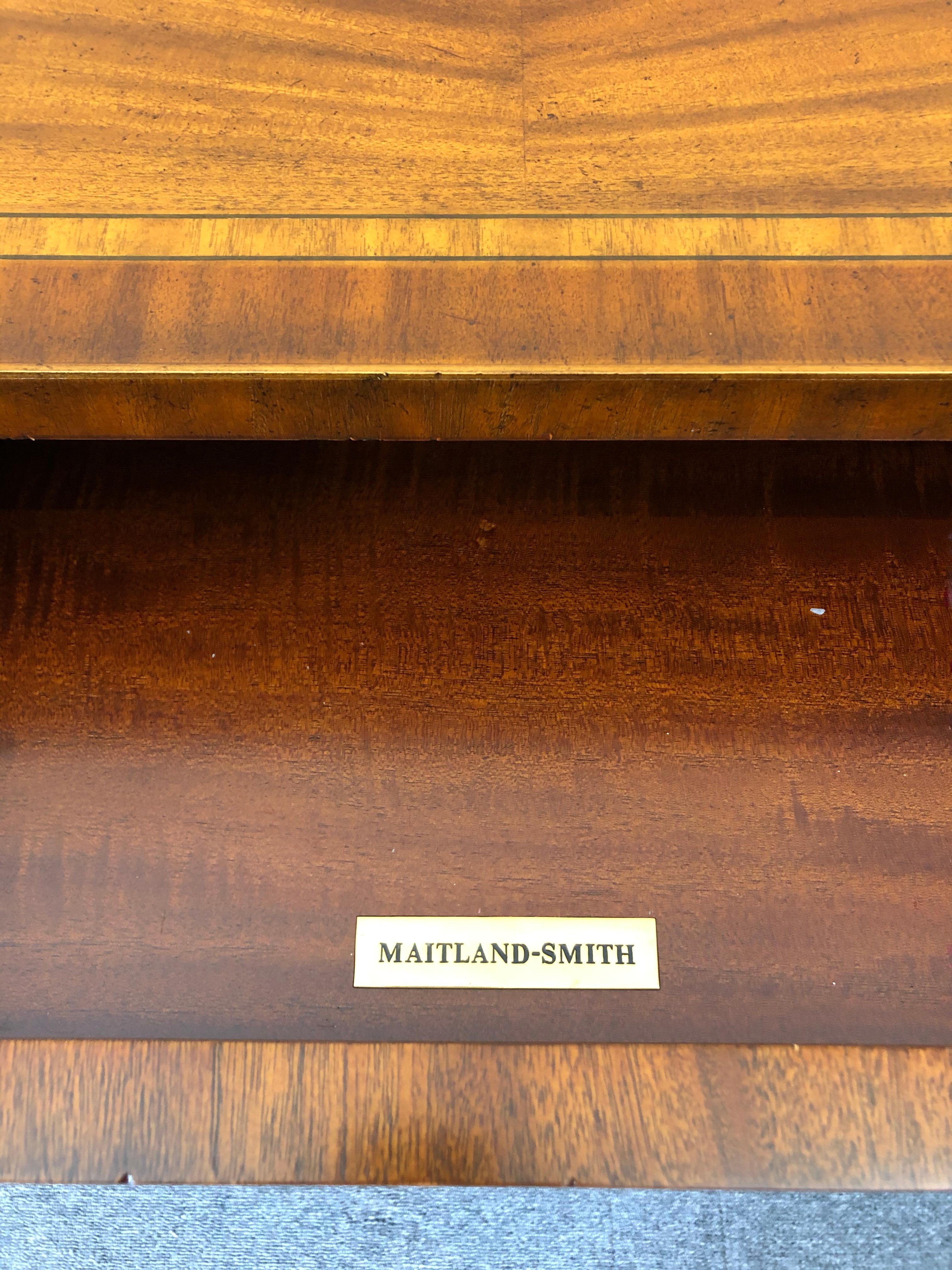 Impressive Maitland Smith Crotch Mahogany Regency Style Sideboard Console Table 1