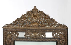 Impressive Baroque Style / Brass Embossed Beveled Wall Mirror