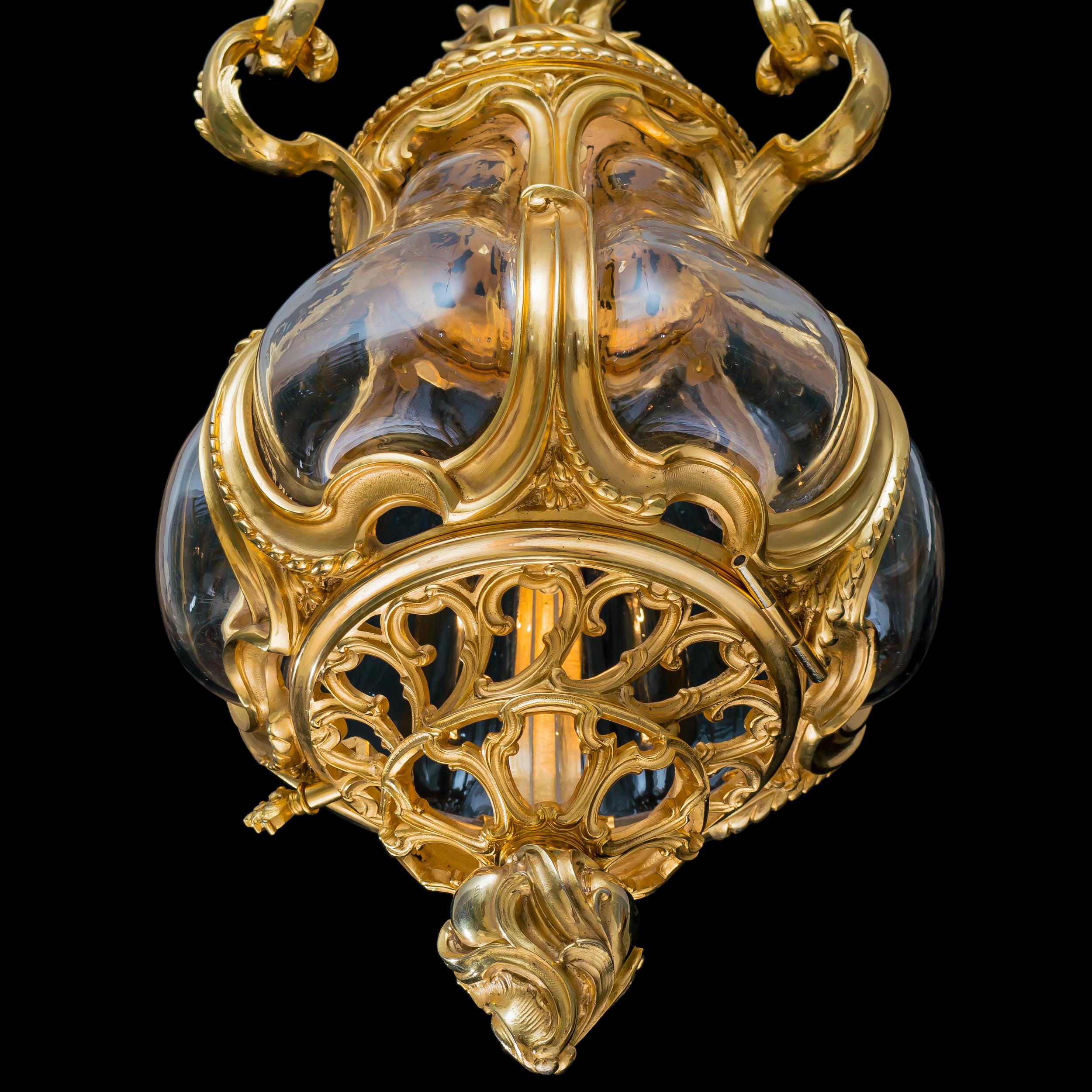 French Impressive Belle Époque Lantern in the Louis XV Manner For Sale