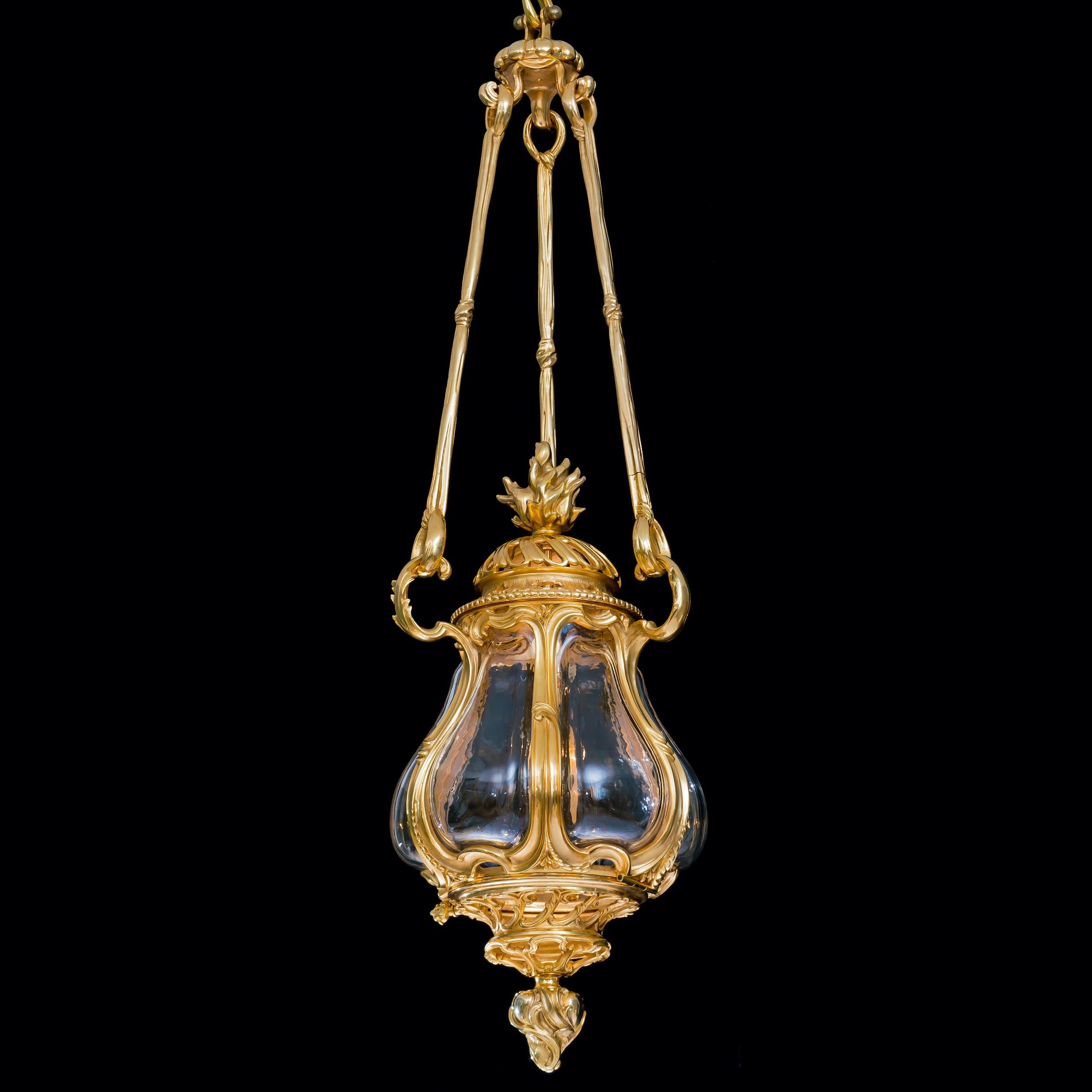 Impressive Belle Époque Lantern in the Louis XV Manner In Good Condition For Sale In London, GB