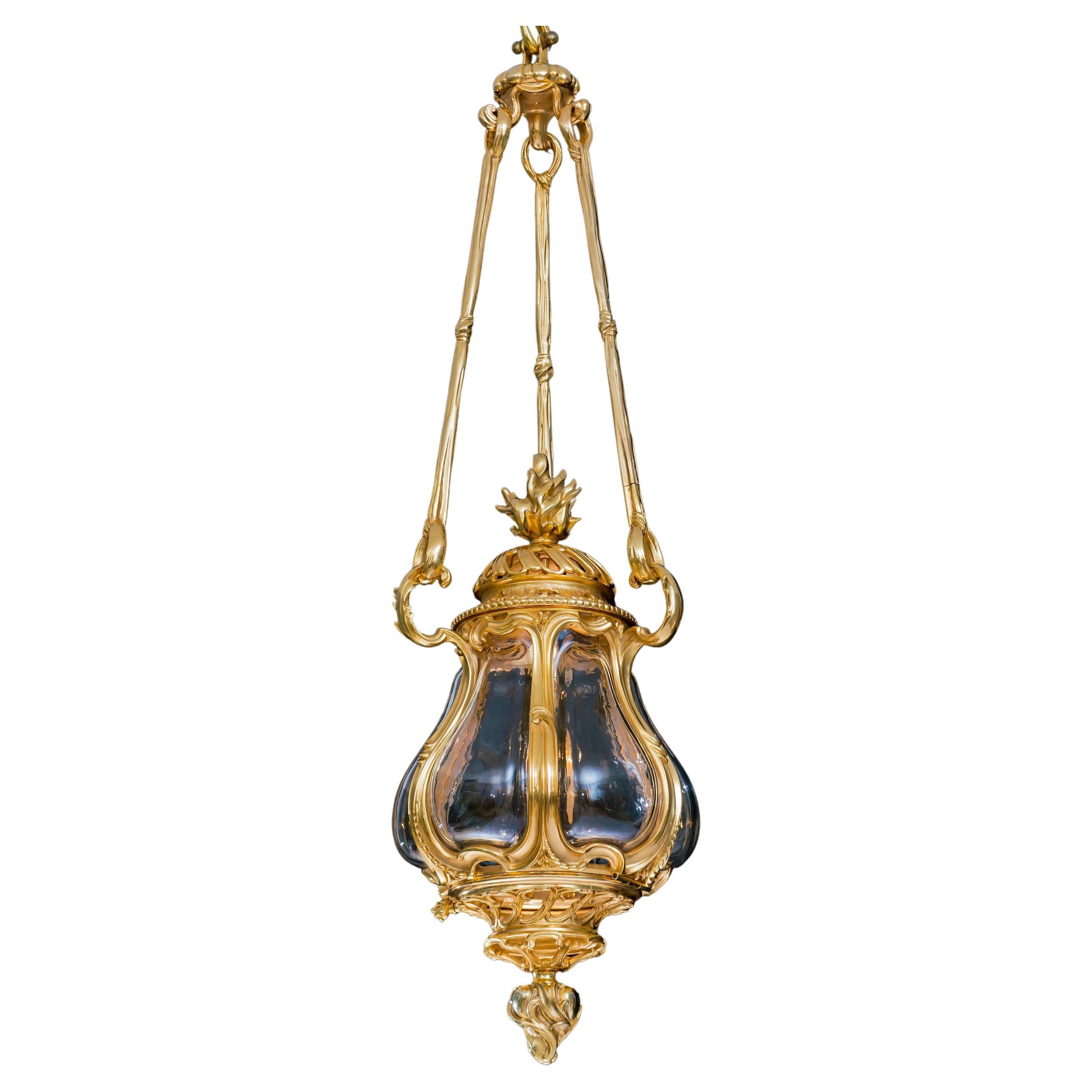 Beeindruckende Belle-Poque-Laterne im Louis-XV-Stil im Angebot