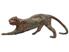Impressive big cat sculpture, panter, bronze, Art Deco, 1920s, France