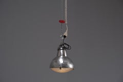 Impressive, big french industrial lamp, restored, ca. 1940s