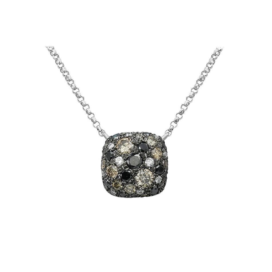 Impressive Black Diamond White Gold Necklace In New Condition For Sale In Montreux, CH