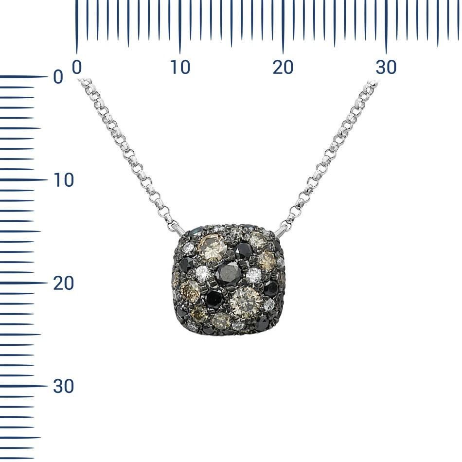 Women's Impressive Black Diamond White Gold Necklace For Sale
