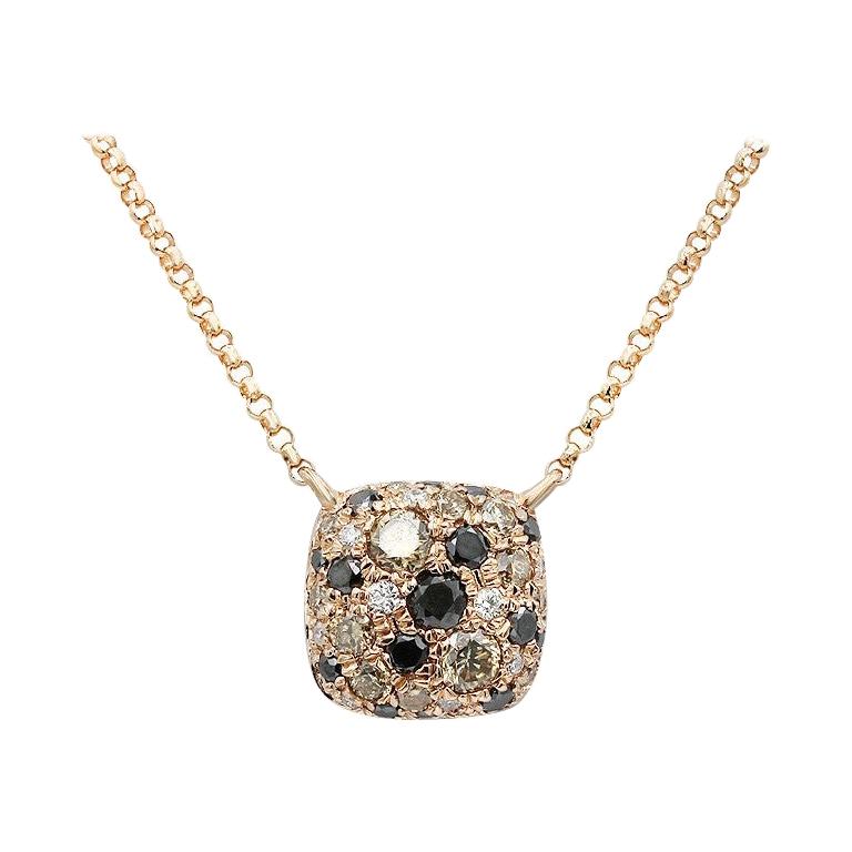 Impresionante Collar de Oro Amarillo con Diamante Negro