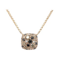 Impresionante Collar de Oro Amarillo con Diamante Negro