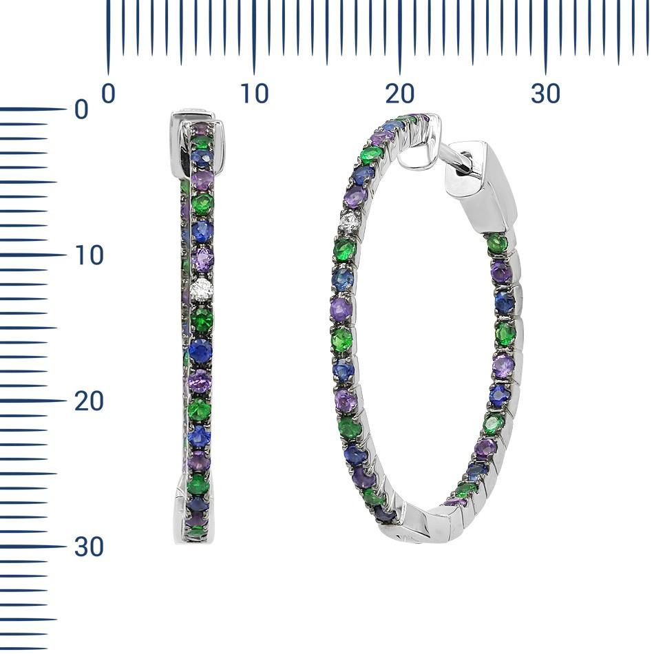 Earrings White Gold 14 K

Diamond 2-RND-0,03-G/VS1A
Sapphire 18-0,32ct
Tsavorite 20-0,34ct
Amethyst 20-0,3ct

Weight 4.68 grams

With a heritage of ancient fine Swiss jewelry traditions, NATKINA is a Geneva based jewellery brand, which creates