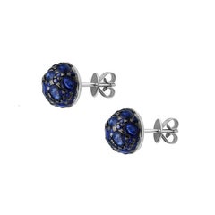 Impressive Blue Sapphire Diamond White Gold Ring