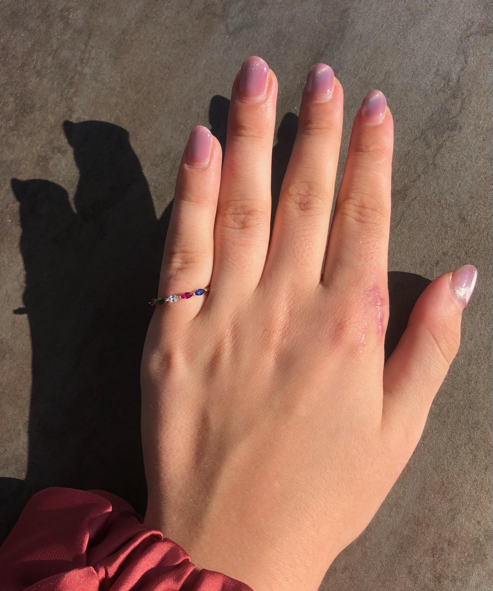 Impressive Blue Sapphire Ruby Tsavorite Diamond White Gold Ring For Sale 1