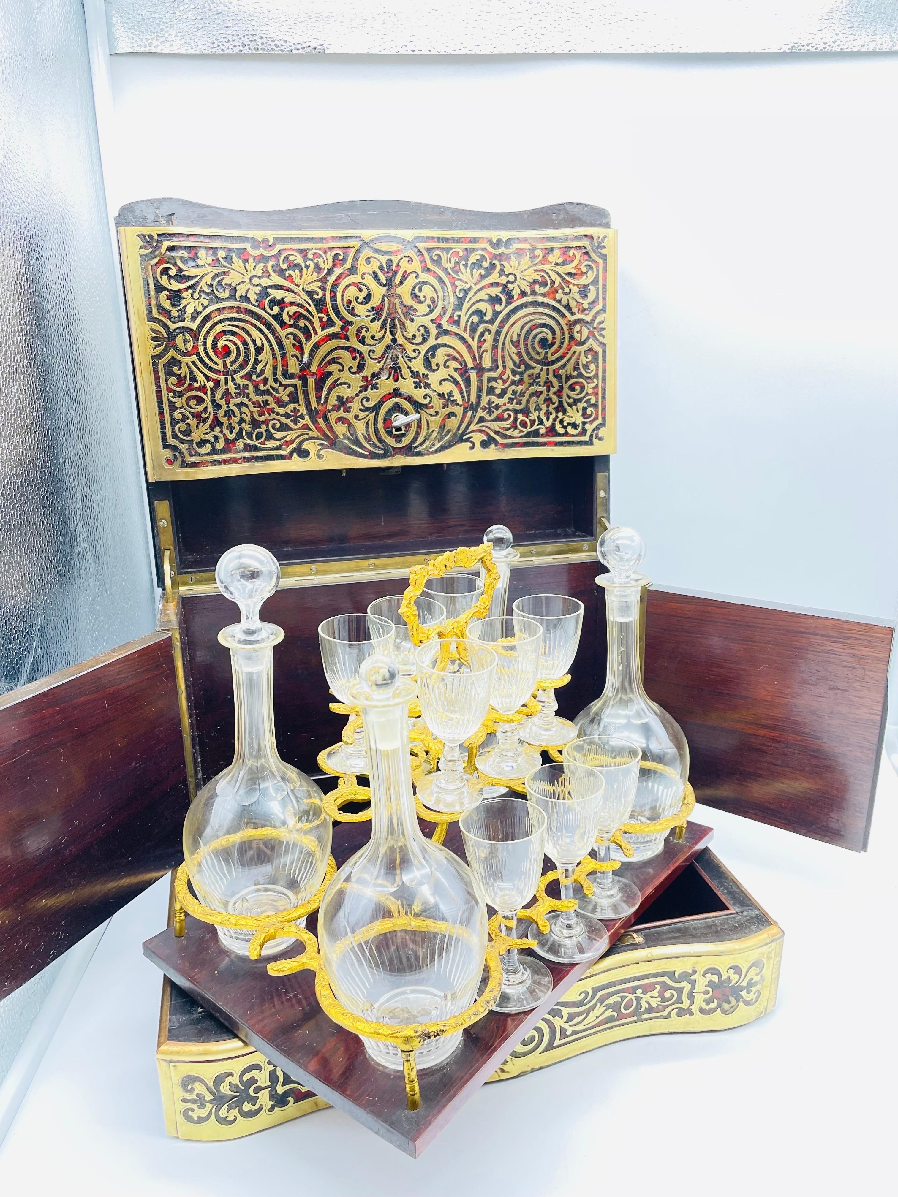 Impressionnant cabinet à liqueur napoléonien Boulle en tant que Tantale, 19ème siècle en vente 2