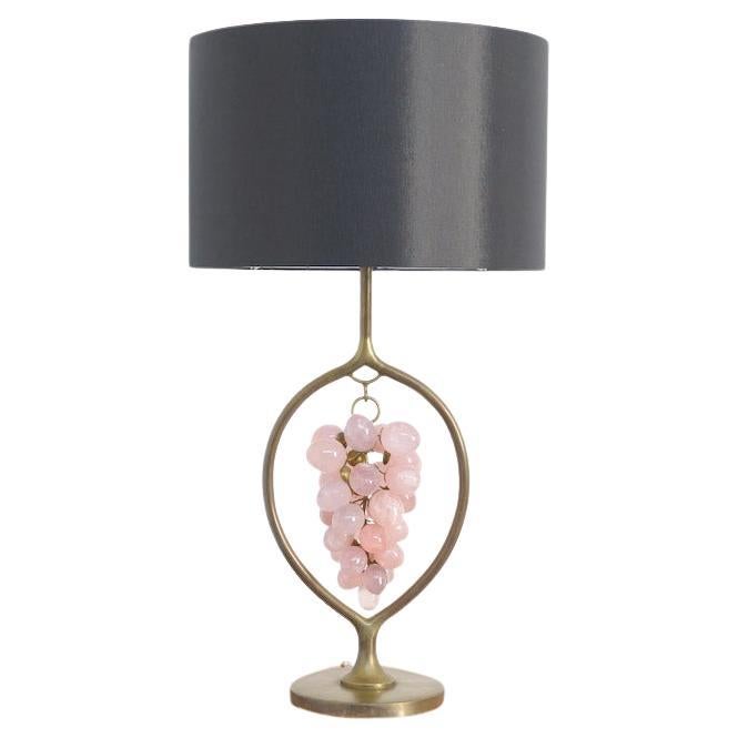 Impressive Brass and Crystal Table Lamp in the manner of Willy Daro For Sale