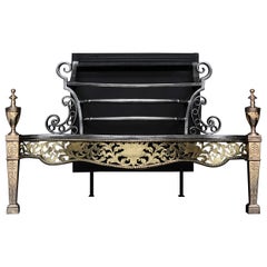 Impressive Brass & Steel Neo-Classical Firegrate