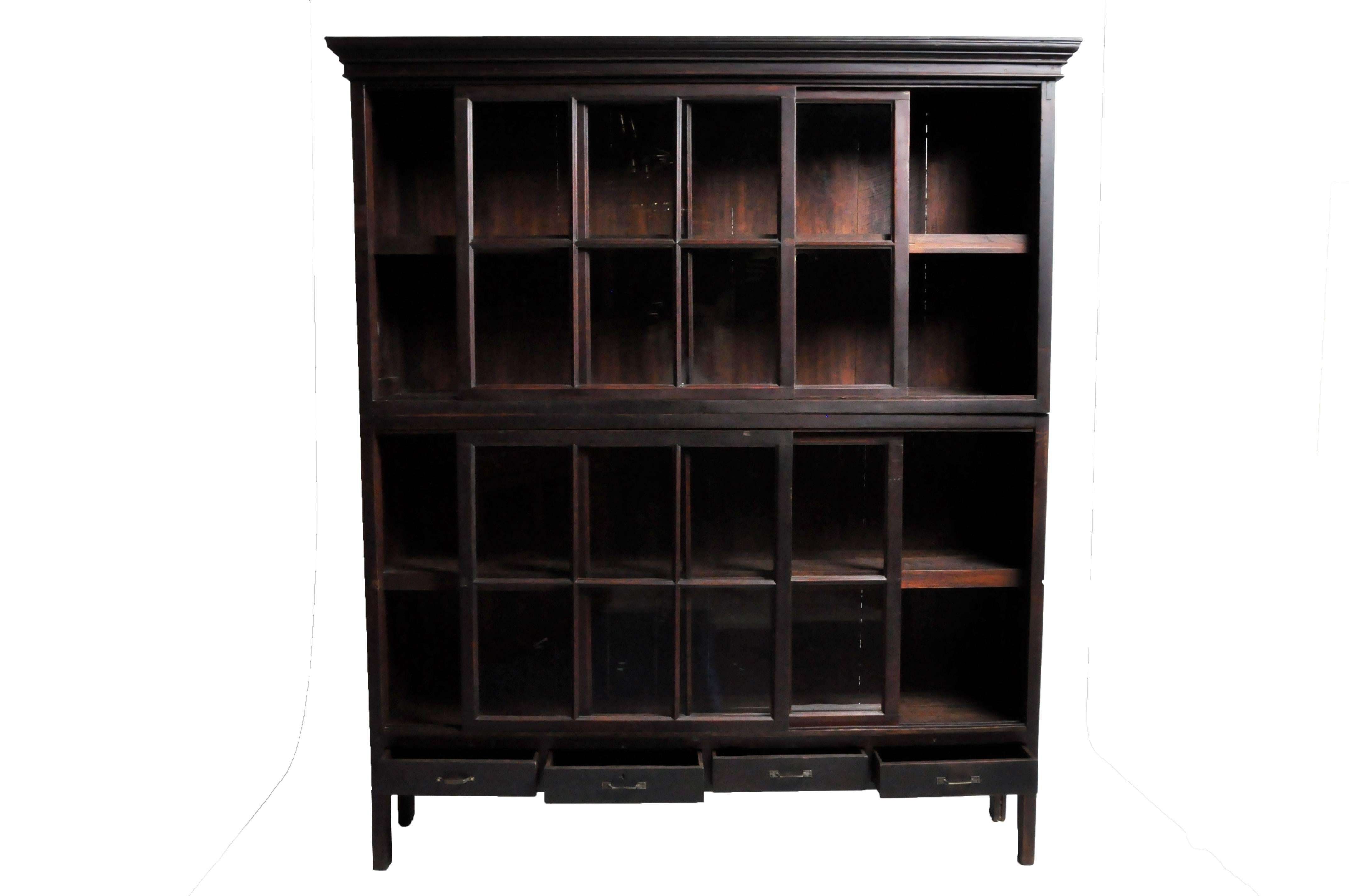 Burmese Impressive British Colonial Bookcase