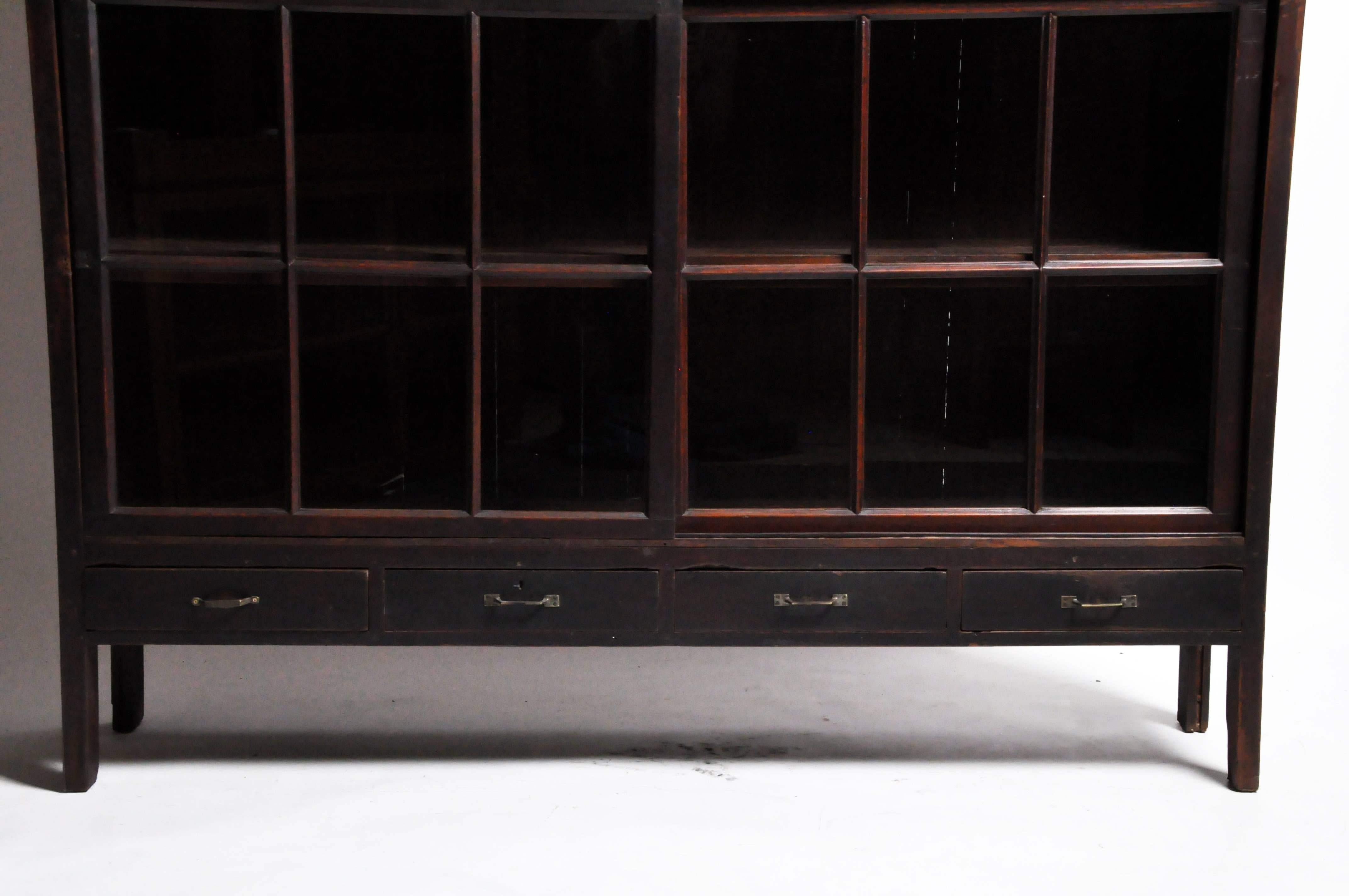 Glass Impressive British Colonial Bookcase