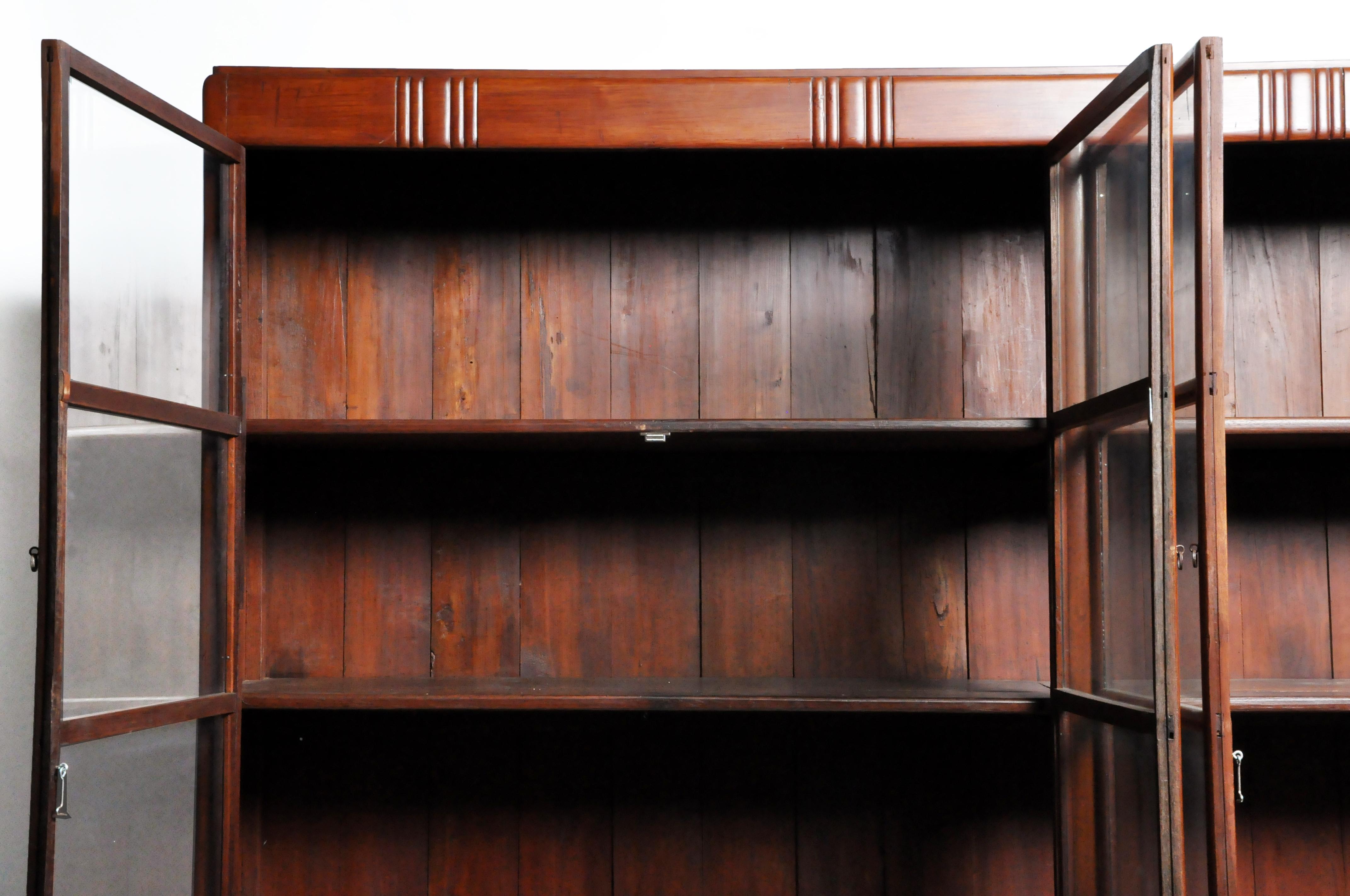 Impressive British Colonial Teak Wood Bookcase 11