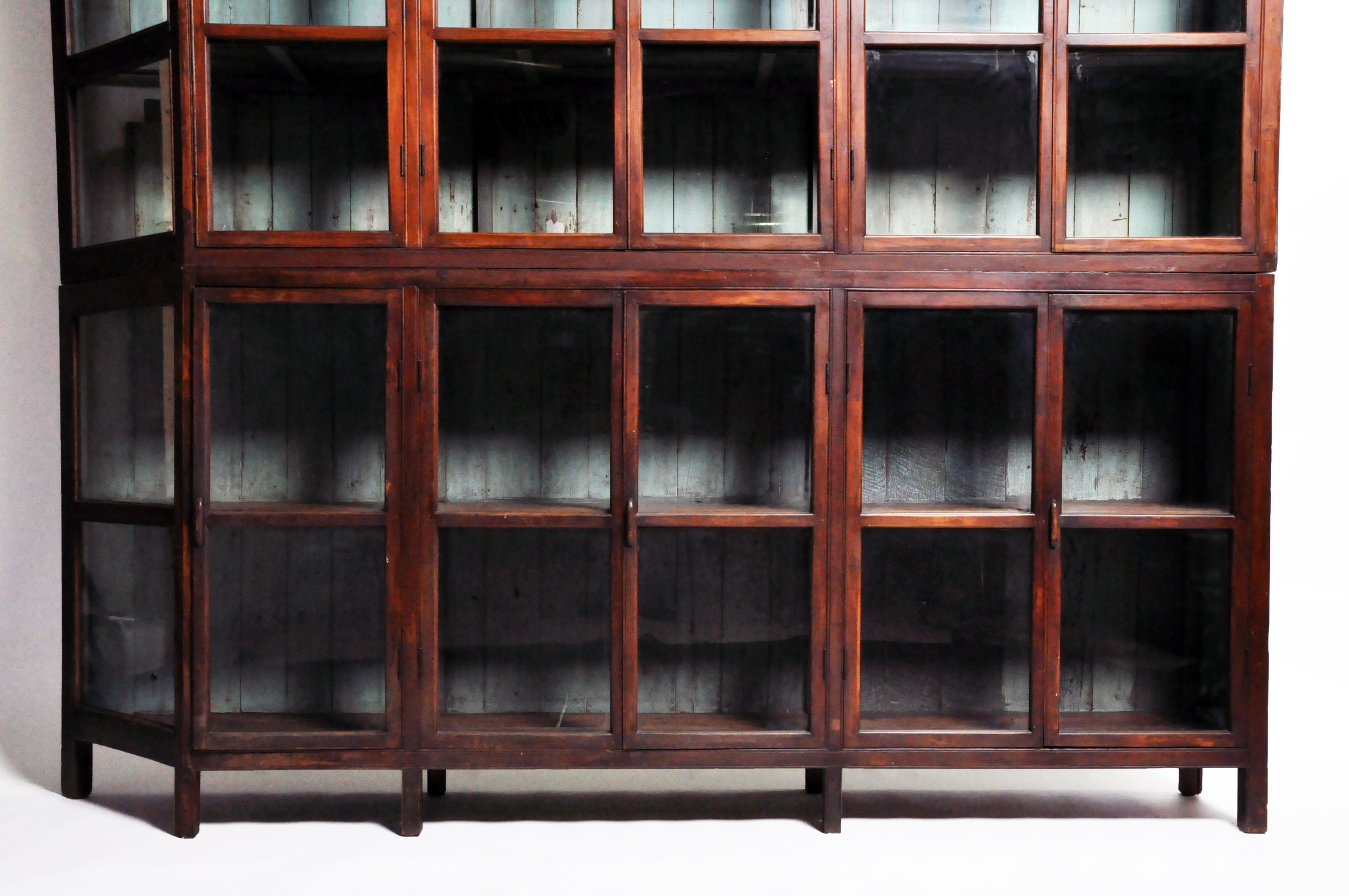 20th Century Impressive British Colonial Teak Wood Bookcase