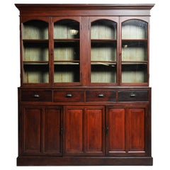 Antique Impressive British Colonial Teak Wood Bookcase