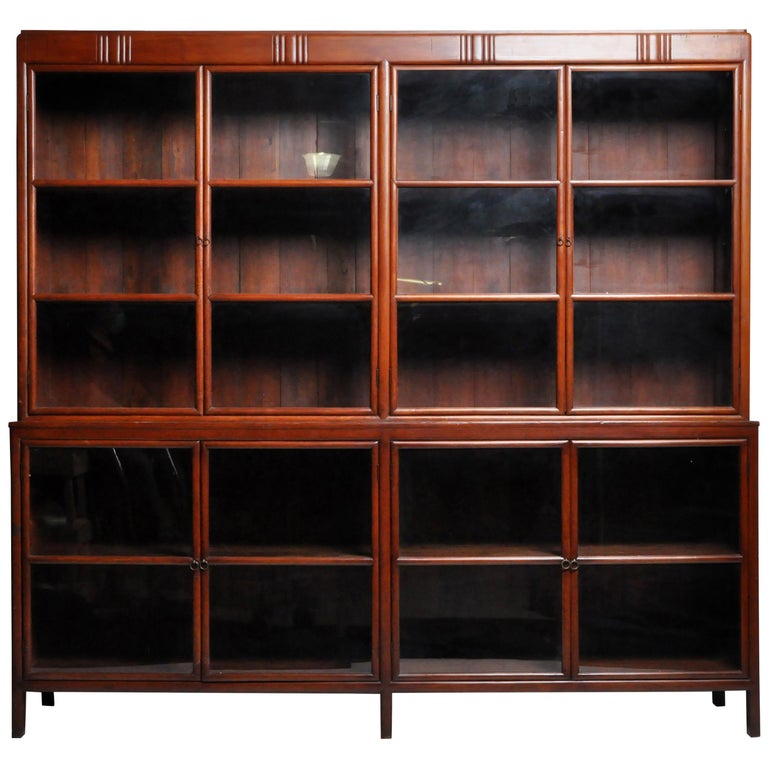 Impressive British Colonial Teak Wood Bookcase at 1stDibs