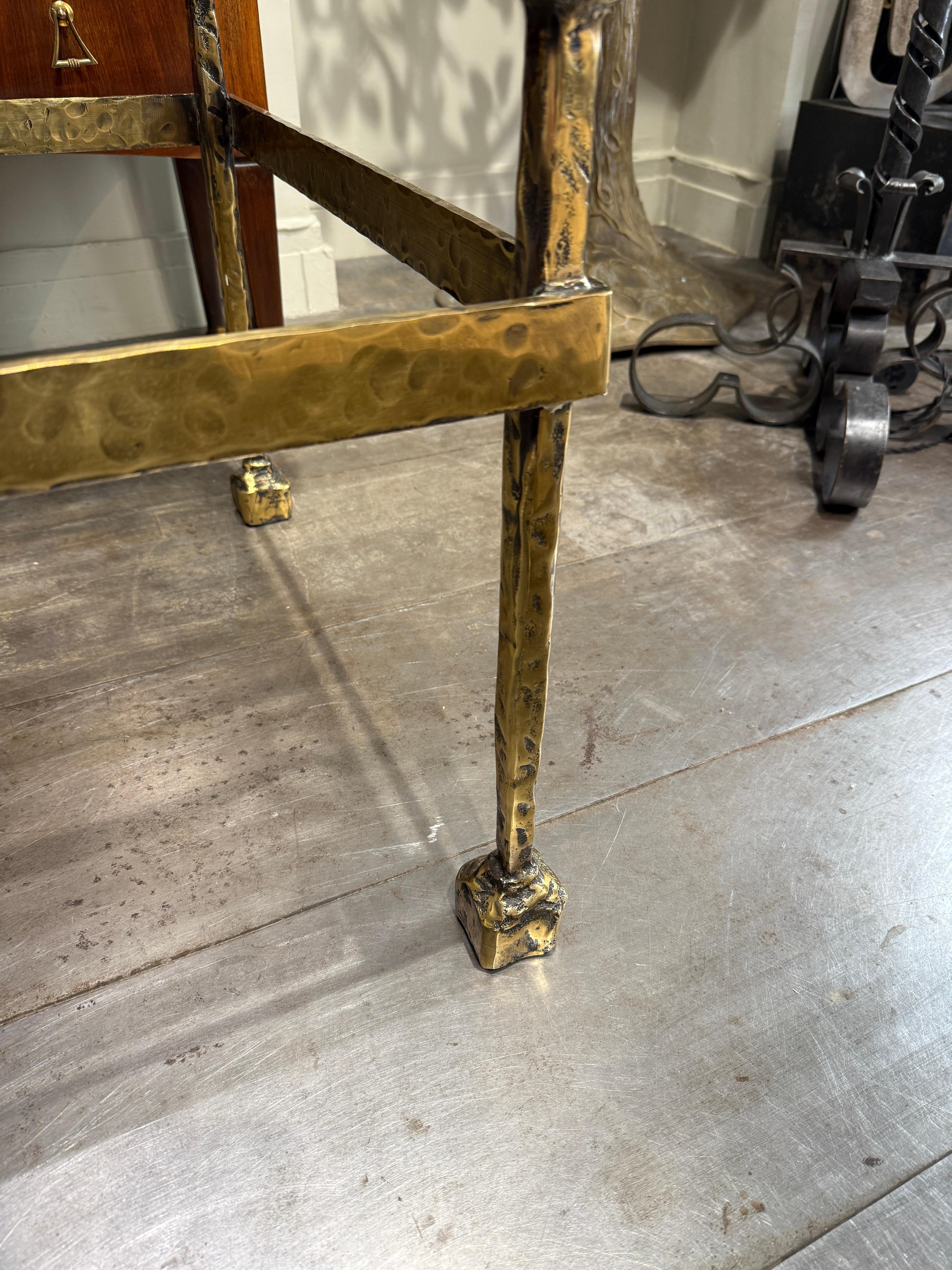 Impressive bronze and glass top coffee table circa 1980 Germany For Sale 1