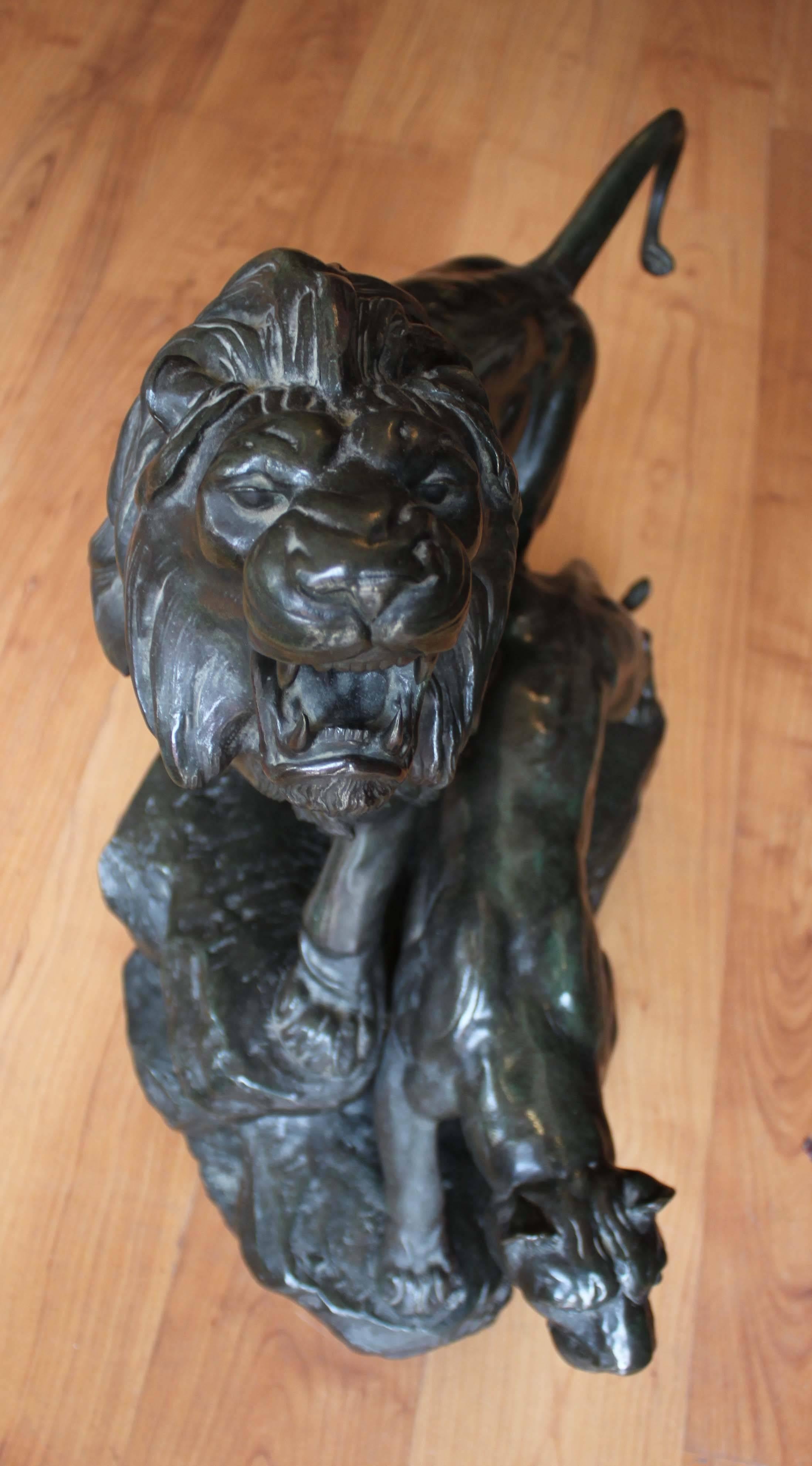 Français Importante sculpture en bronze de Léon Bureau (1866-1906)