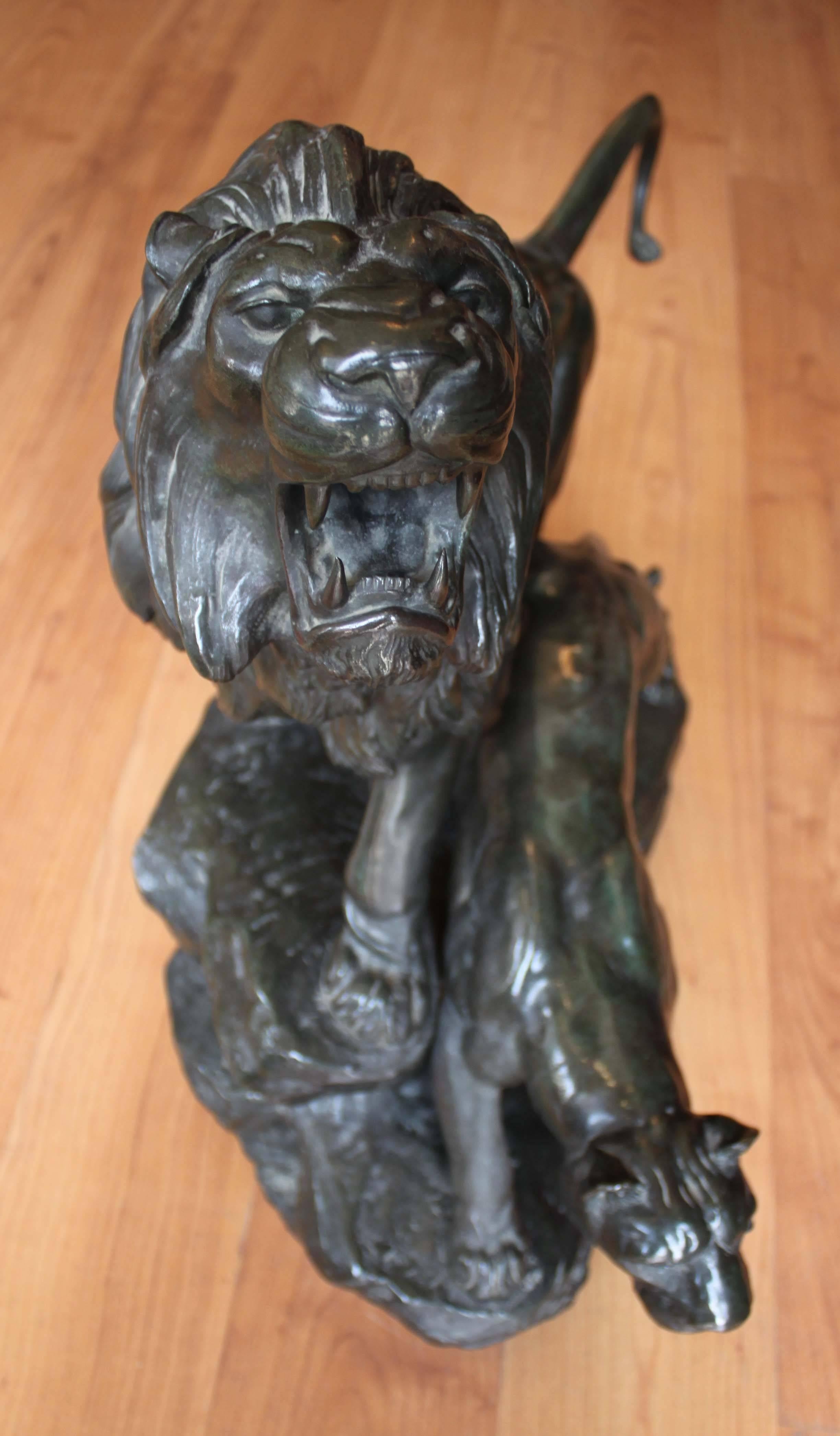 Patiné Importante sculpture en bronze de Léon Bureau (1866-1906)