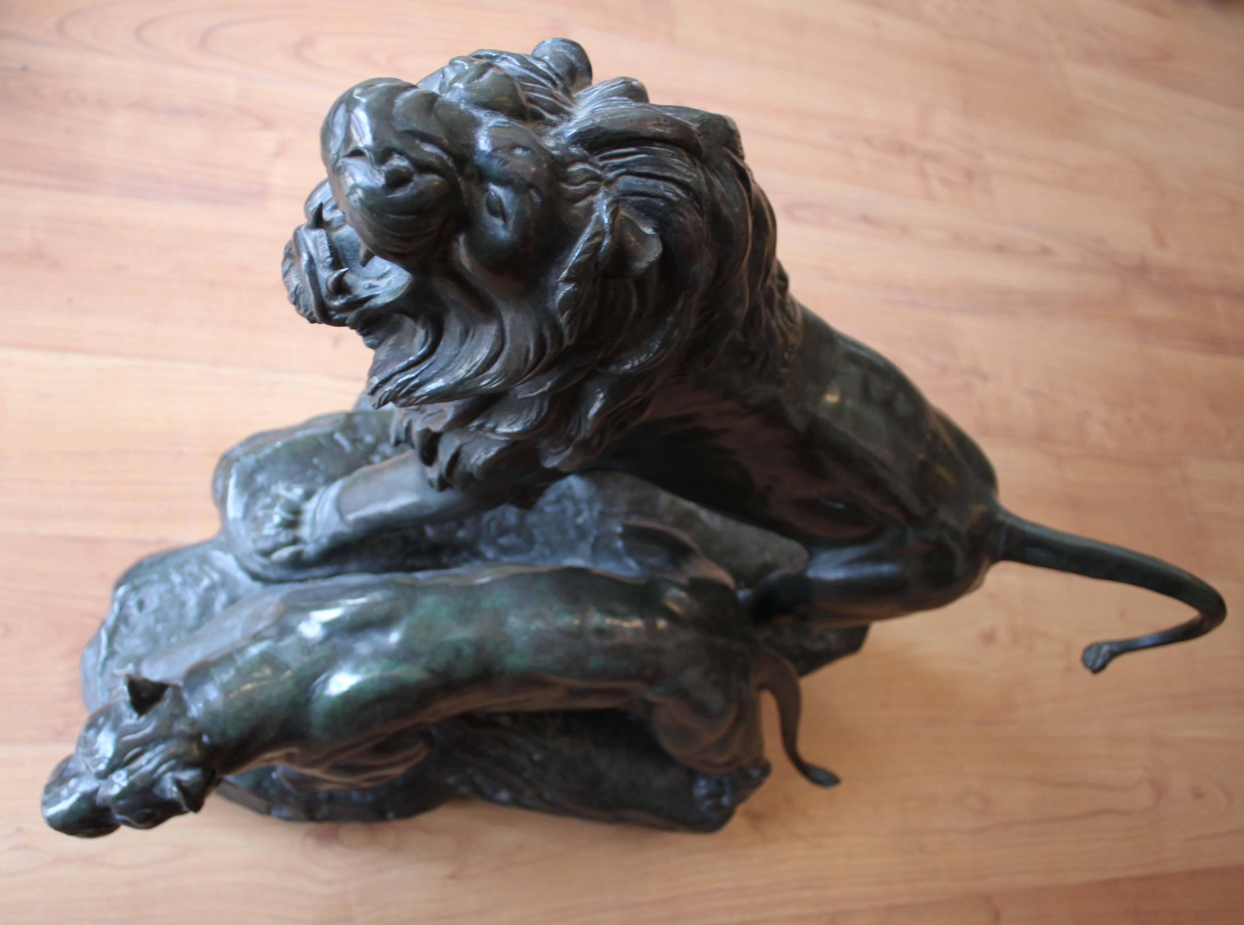 Importante sculpture en bronze de Léon Bureau (1866-1906) Excellent état à Marseille, FR