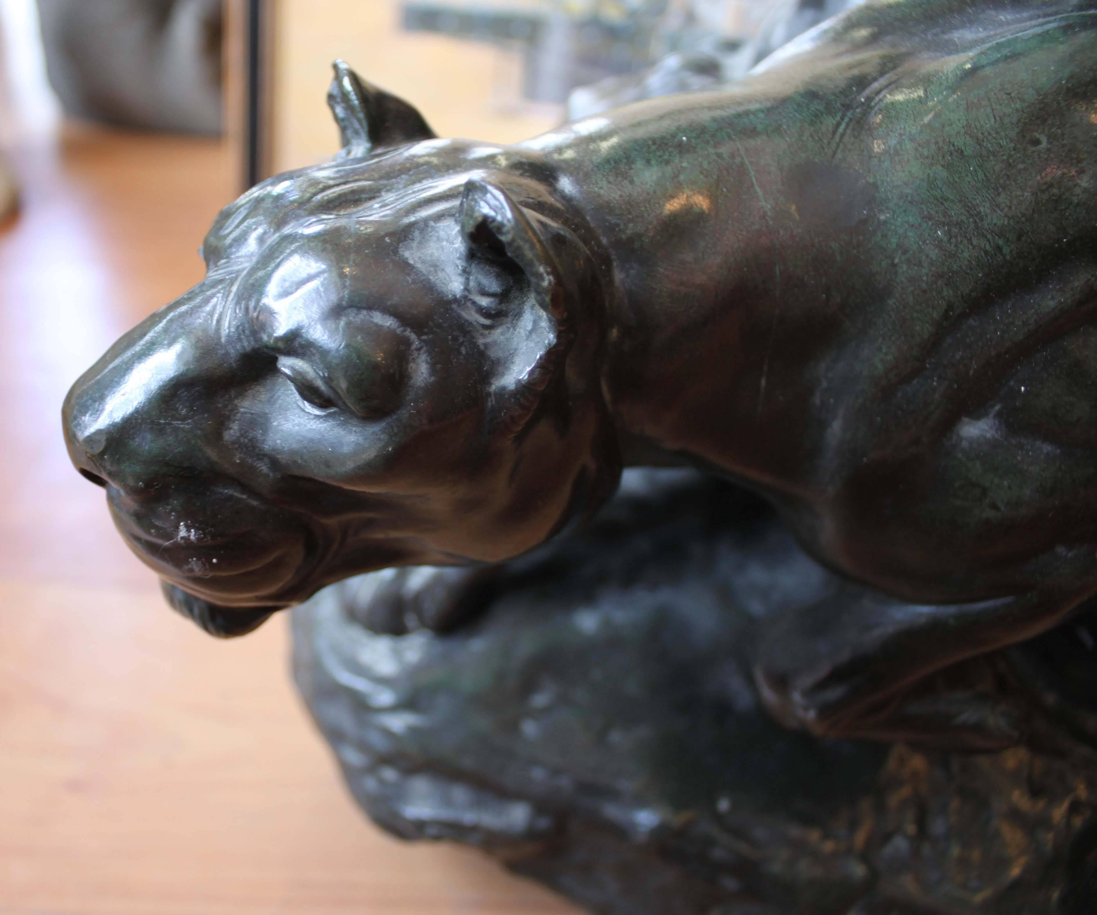 XIXe siècle Importante sculpture en bronze de Léon Bureau (1866-1906)