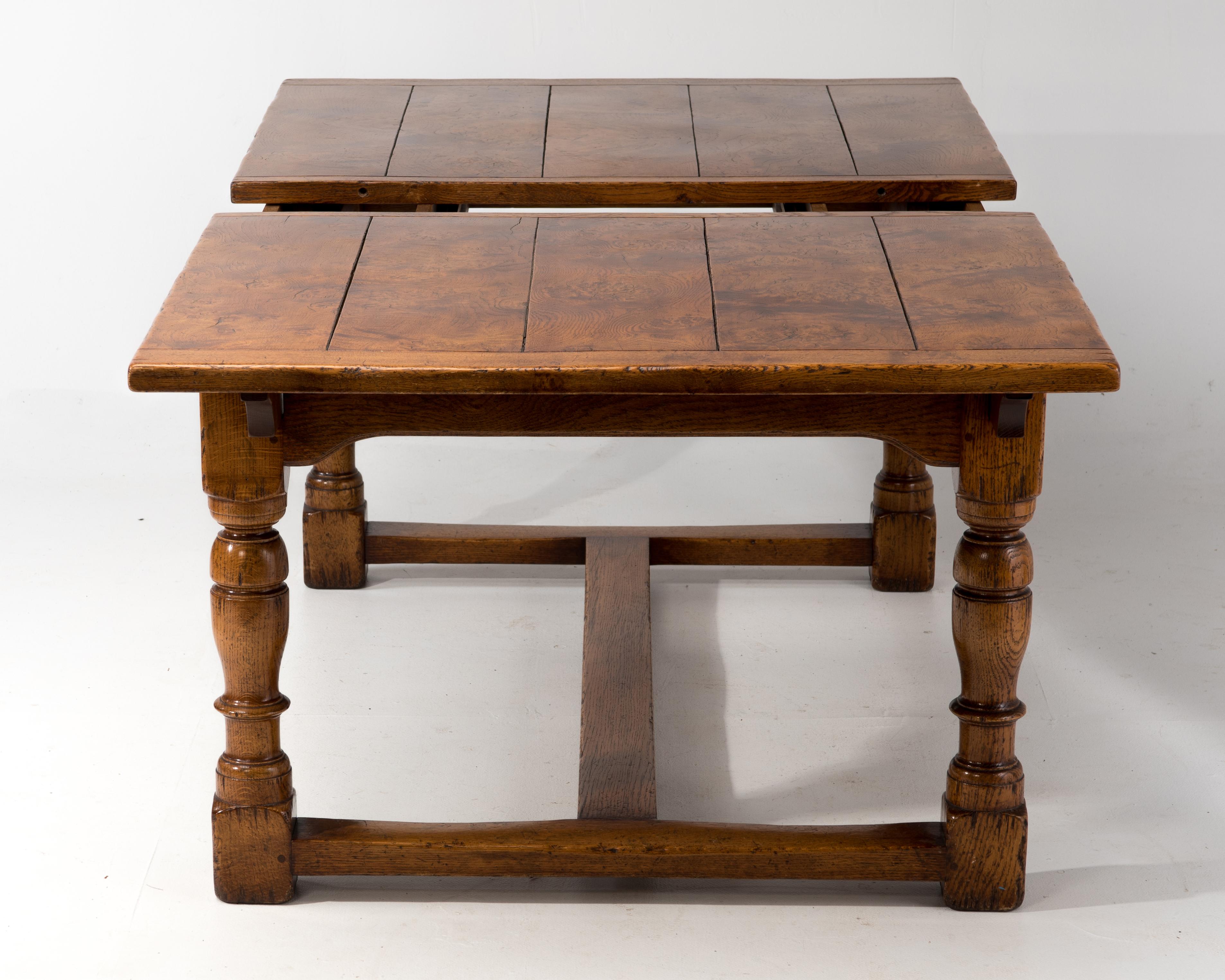 French Impressive Beautifully Crafted Burled Walnut Refectory Dining Table