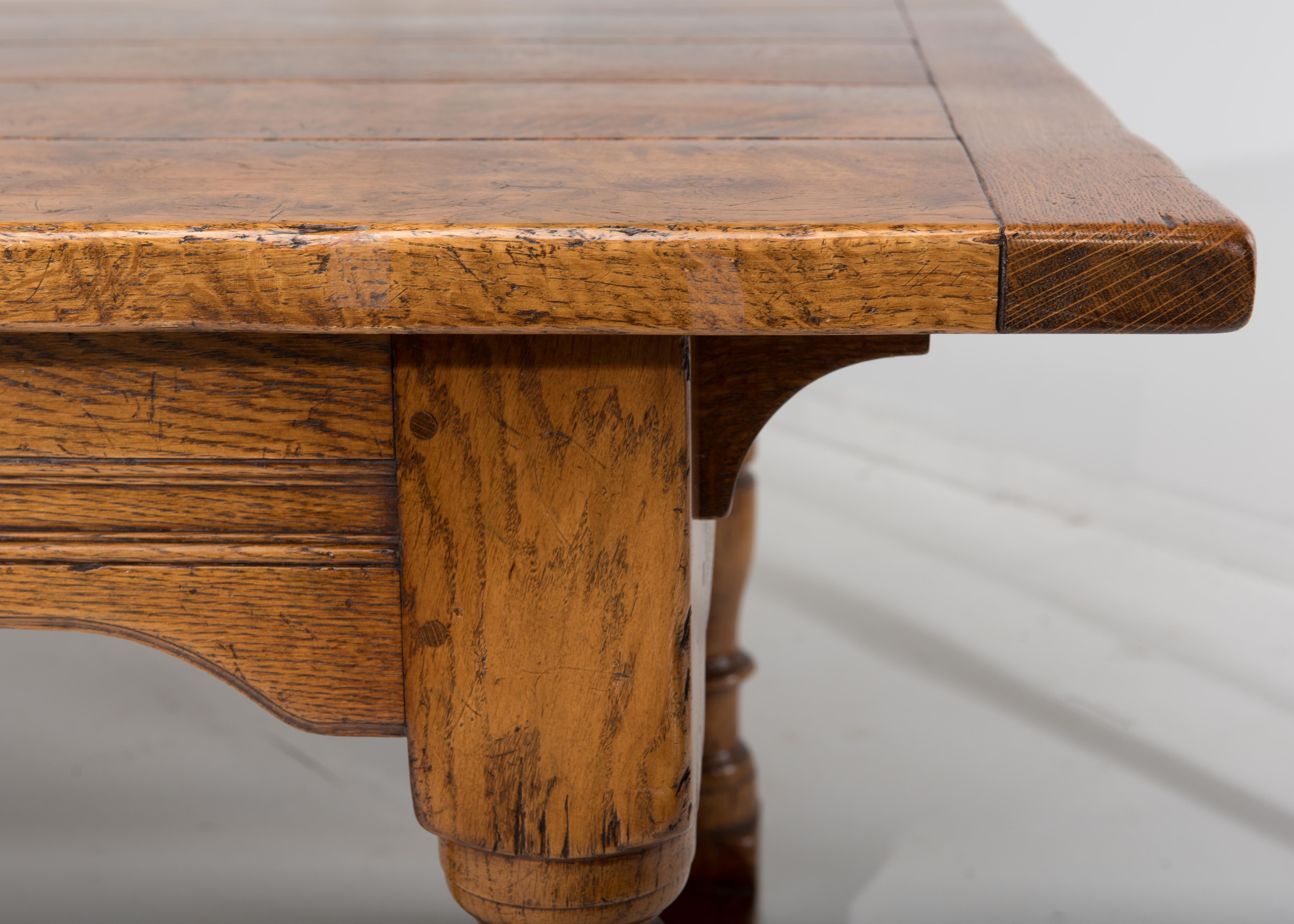 Impressive Beautifully Crafted Burled Walnut Refectory Dining Table 8