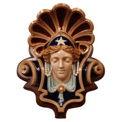 Impressive Bust Of A Woman In Choisy Le Roi Art Nouveau Faience