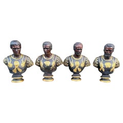 Impressive Busts of Four Roman Emperors - Patinated and Gilded Bronze