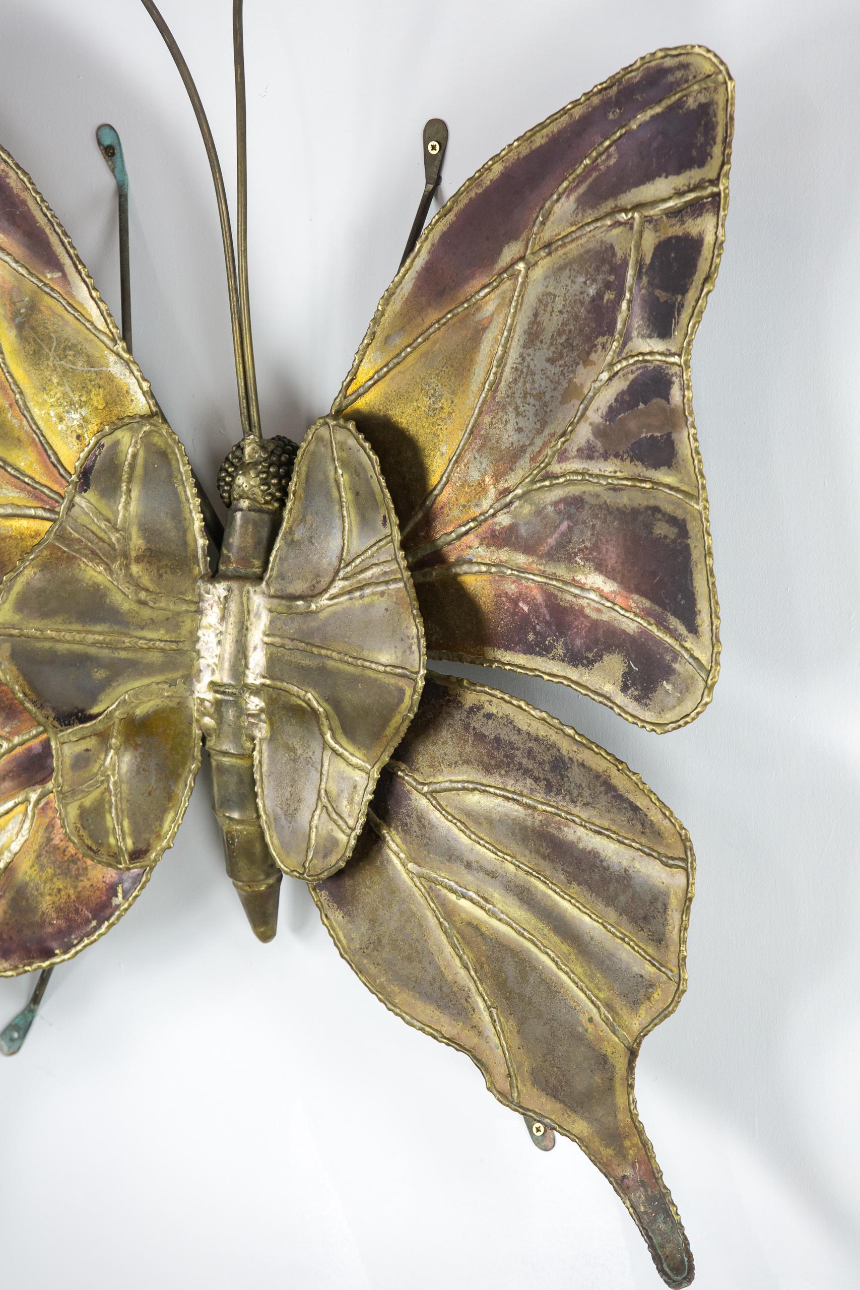 Impressive Butterfly Wall Light Attributed to Henri Fernandez In Good Condition For Sale In Pease pottage, West Sussex