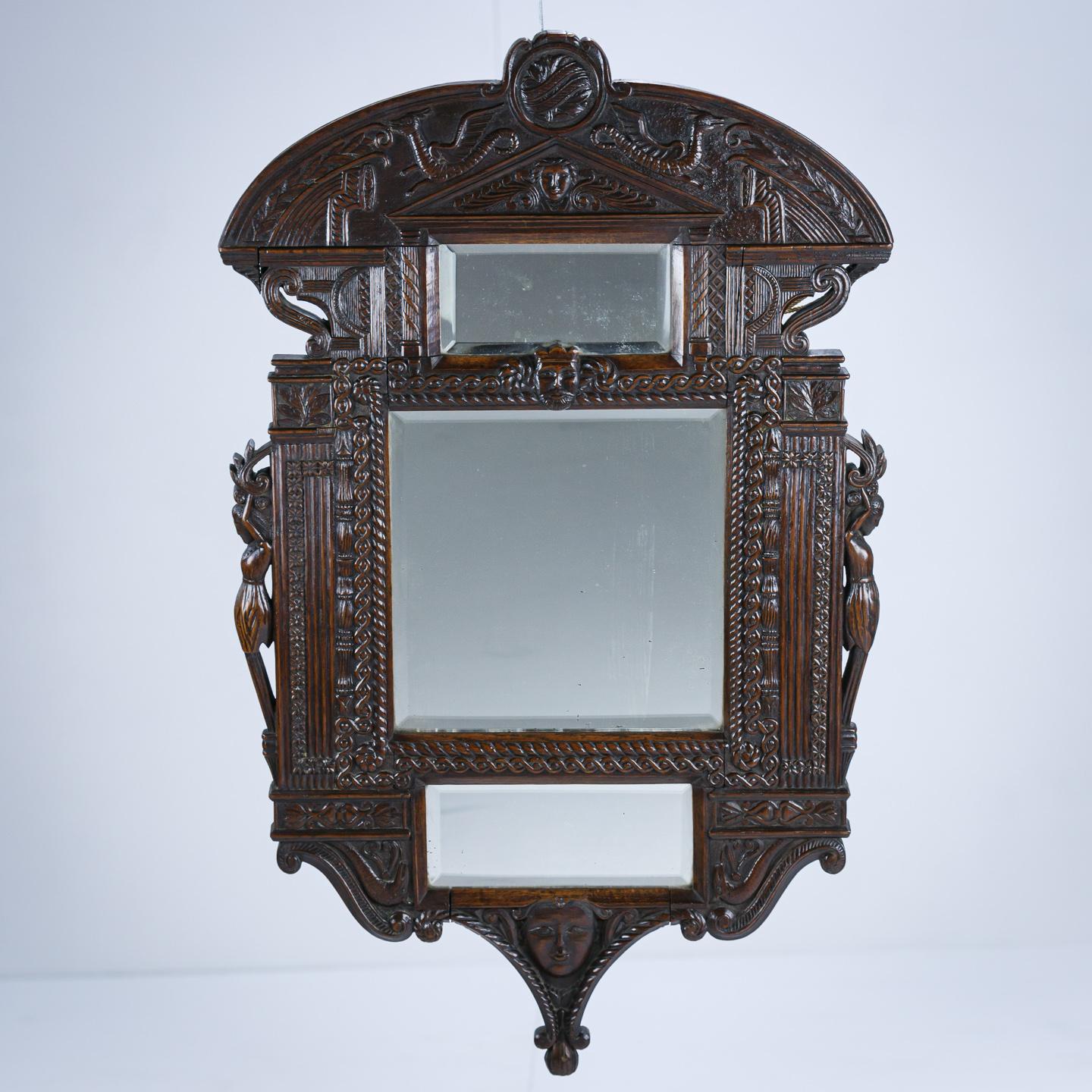 Impressive Carved Mirror  For Sale 8