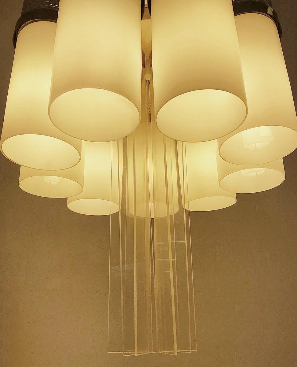 Impressive ceiling lamps made in Germany, 4 available
Ceiling lamp, Germany, 1970.

This impressive ceiling lamp has been exclusively designed and manufactured for the reconstruction of East Berlin State Library 