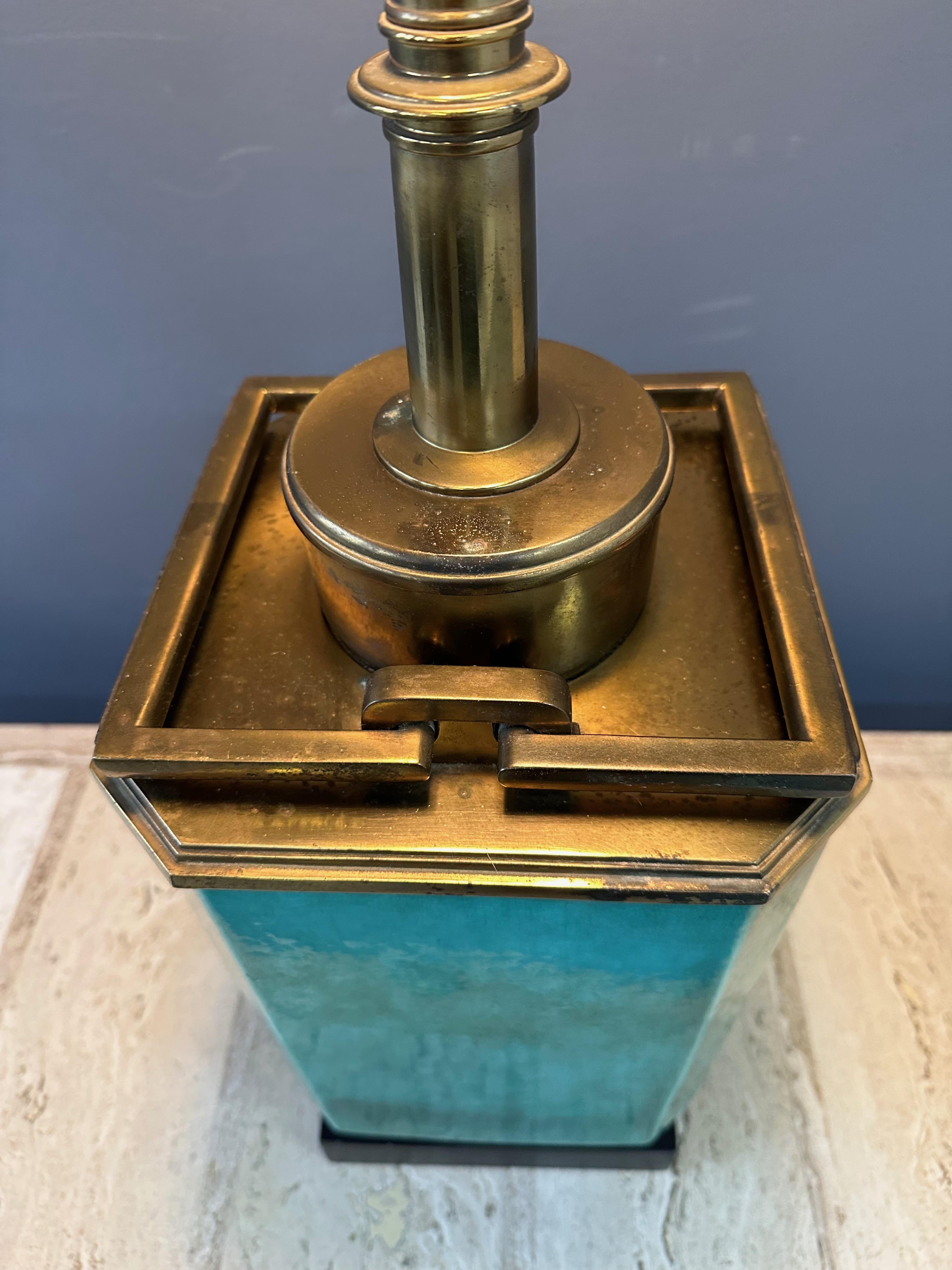 20th Century Impressive Ceramic and Brass Table Lamp by Edwin Cole for Stiffel