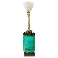 Impressive Ceramic and Brass Table Lamp by Edwin Cole for Stiffel