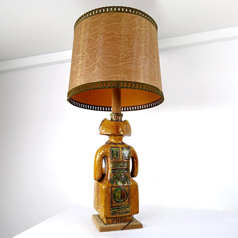 Impressive Ceramic Floor or Table Lamp in Mystic and Majestic Mayan